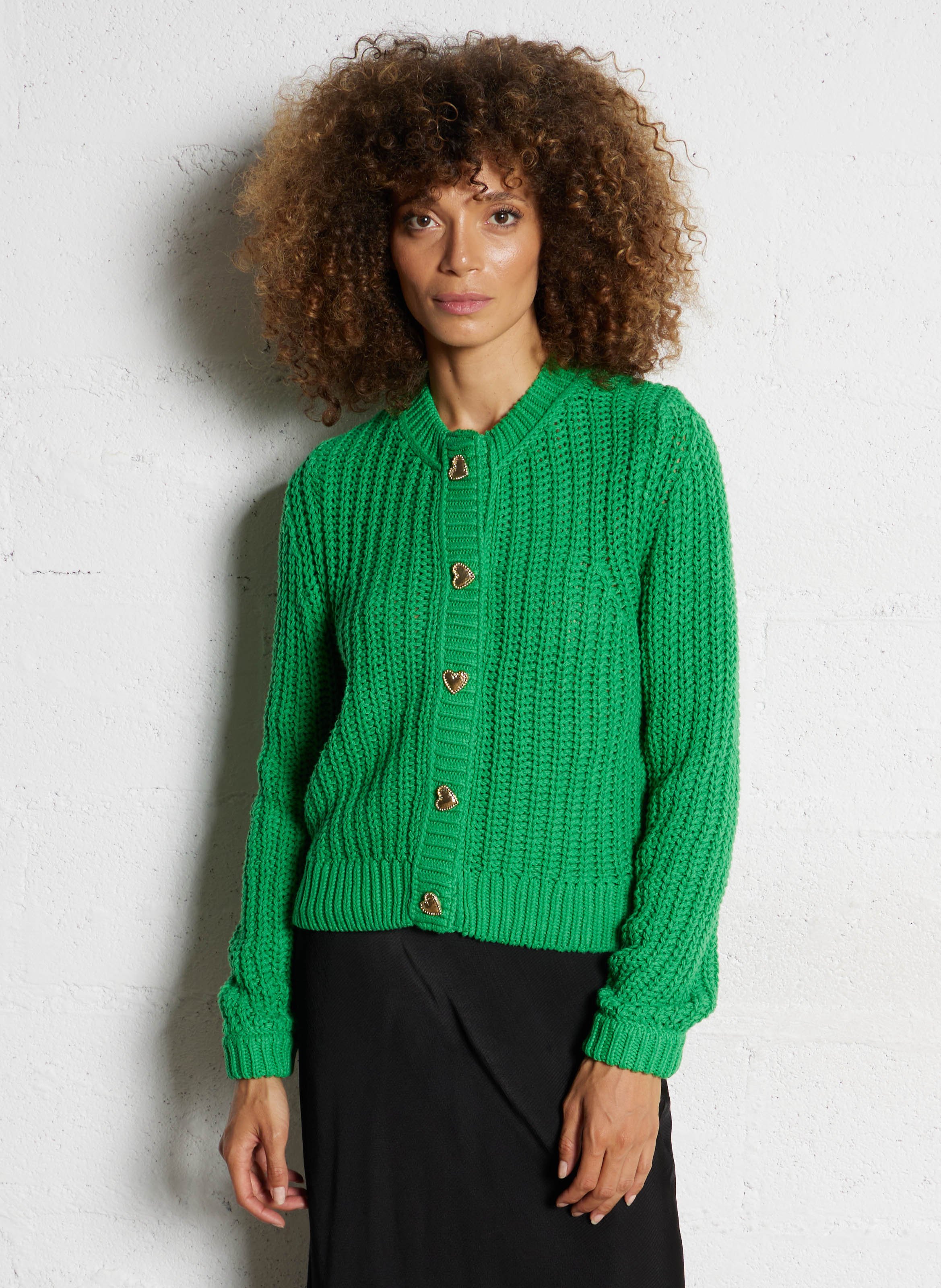 Vest van biologische katoenmix met ronde hals FABIENNE CHAPOT