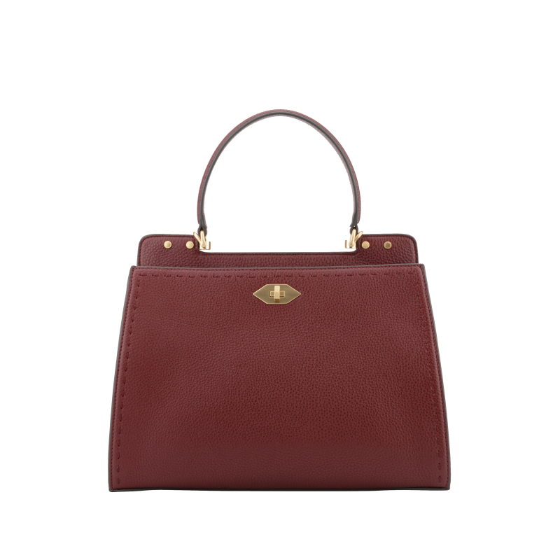 Handbag - cowhide leather POURCHET Red