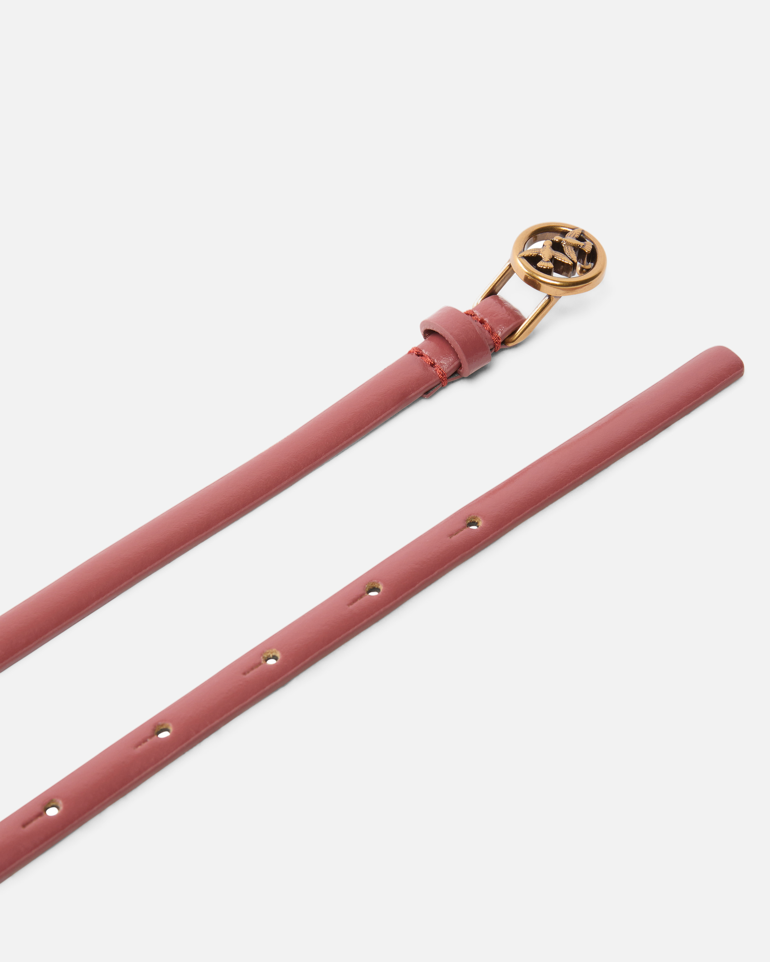 Belt with love birds buckle 1 cm PINKO Brown