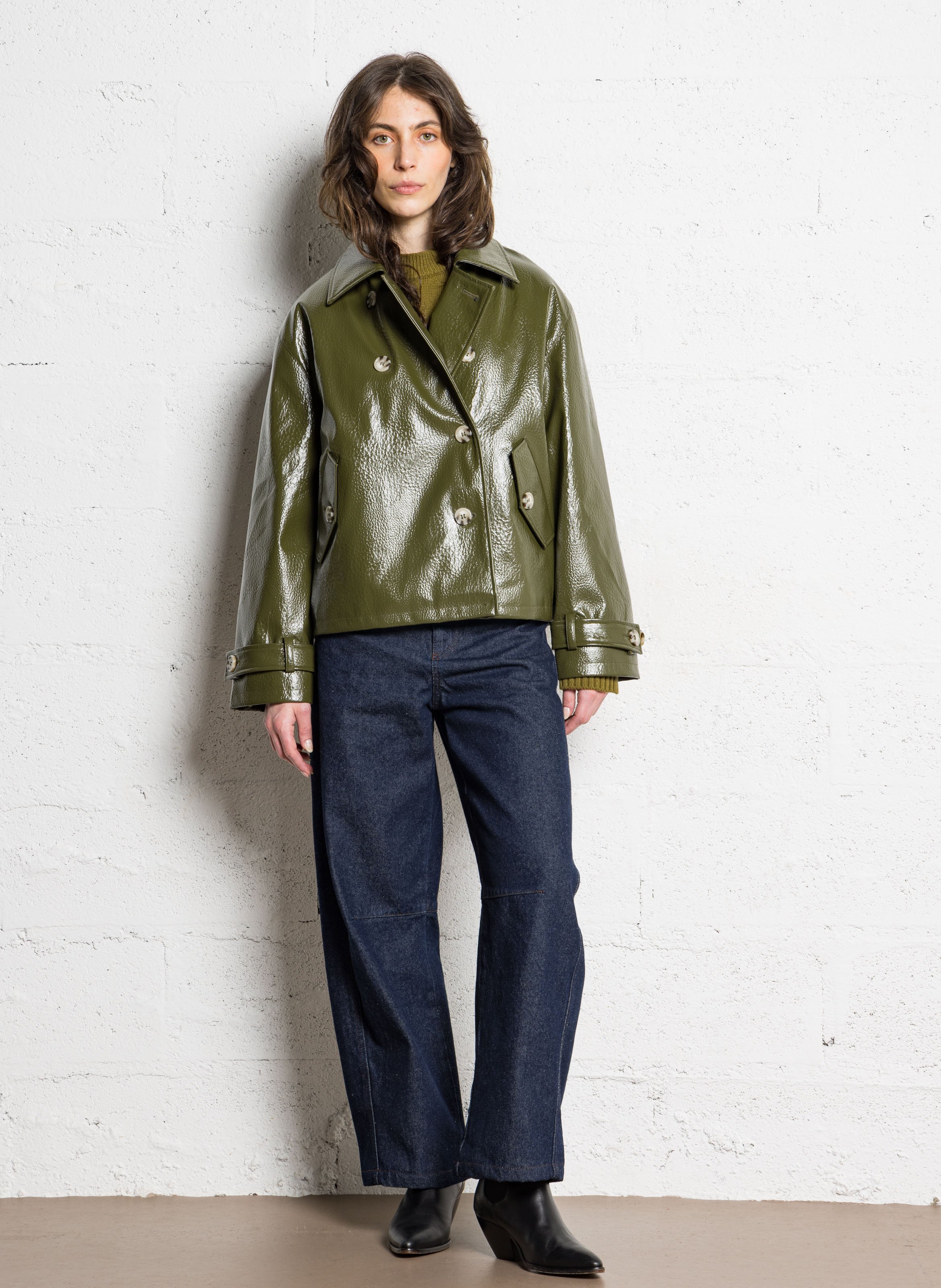 Jack met klassieke kraag LEON & HARPER Groen