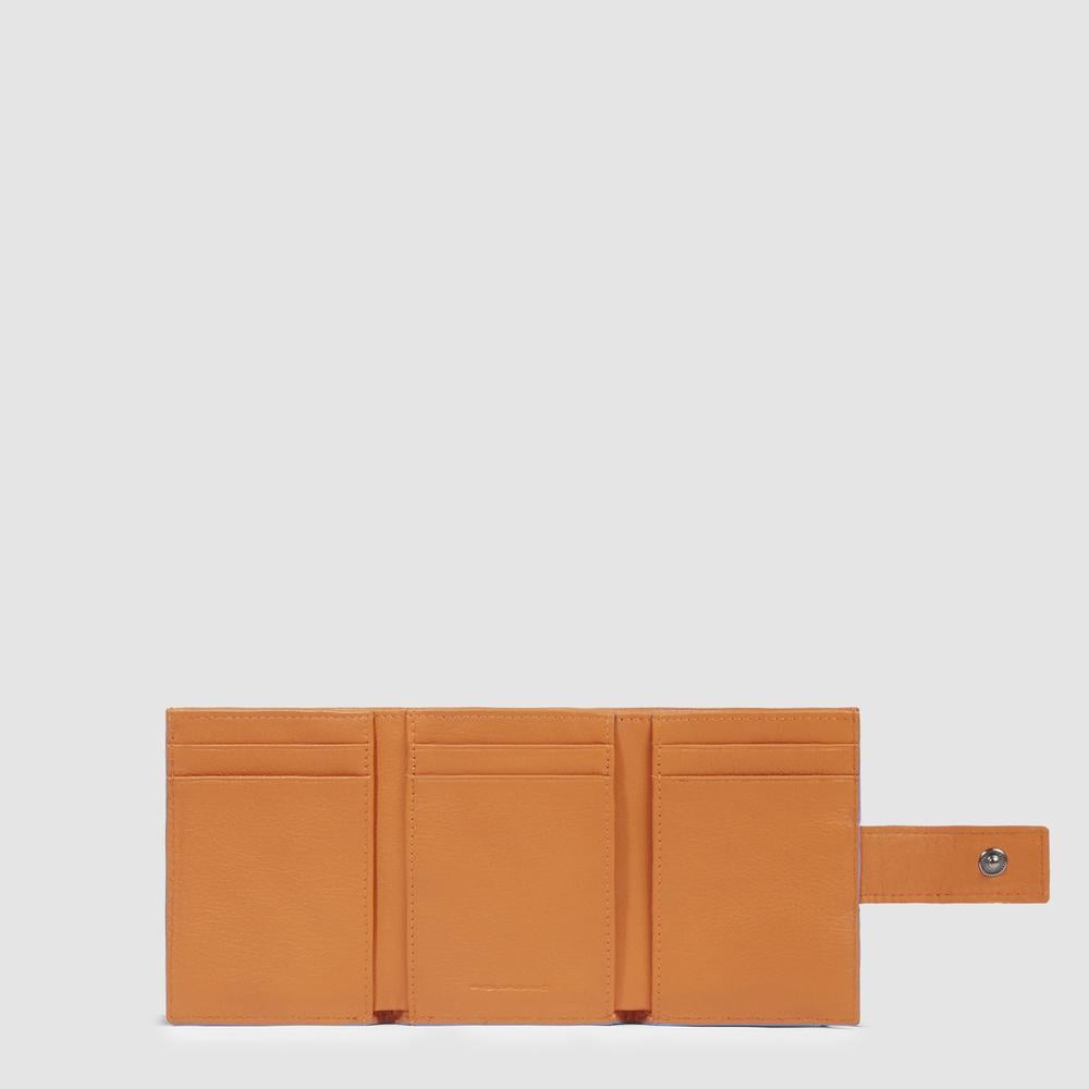 Men's pocket wallet with back coin pocket, credit card holder, and RFID protection PIQUADRO Orange