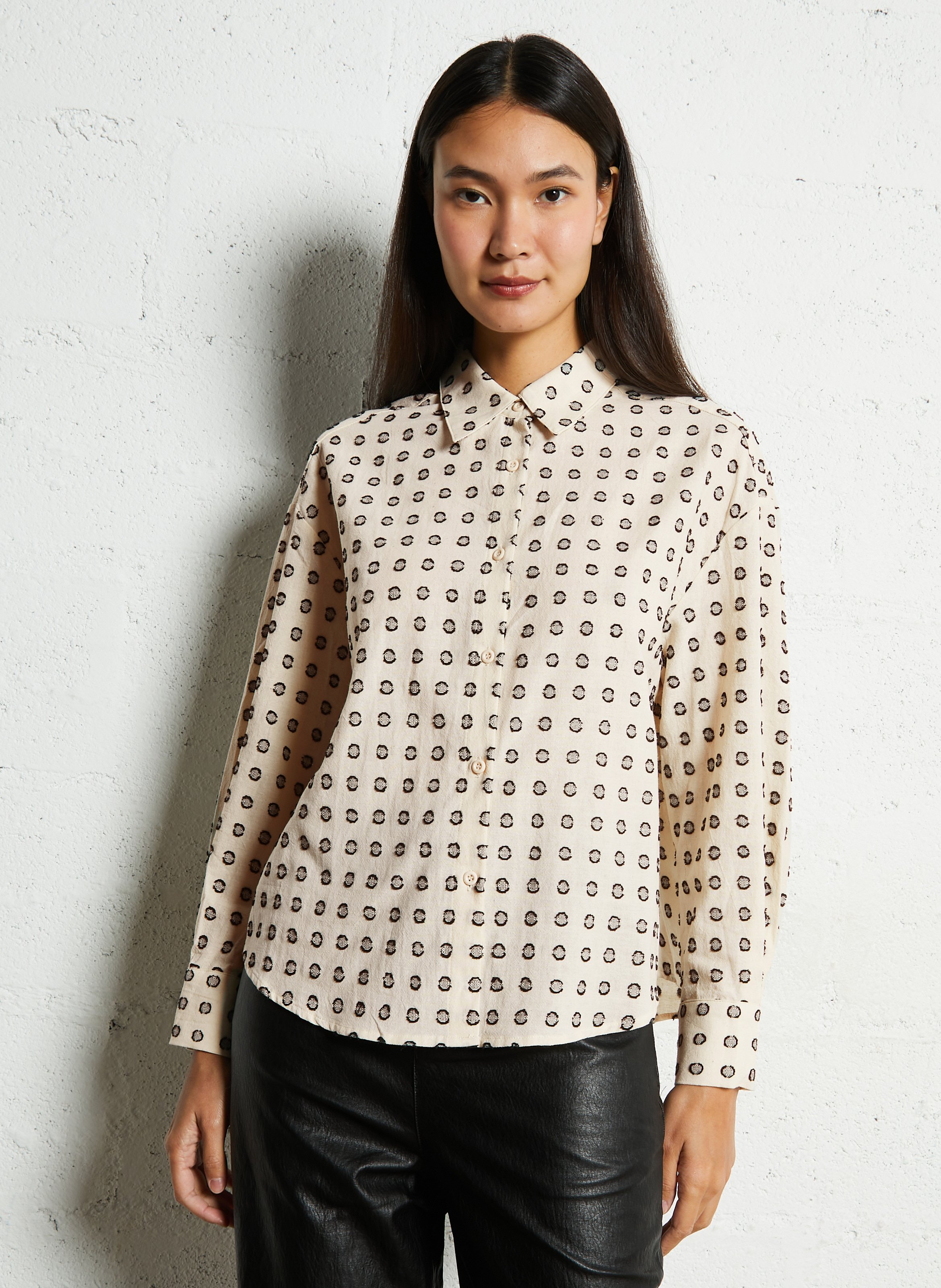 Oversize Hemd mit klassischem Kragen aus Baumwolle THE KORNER Weiss