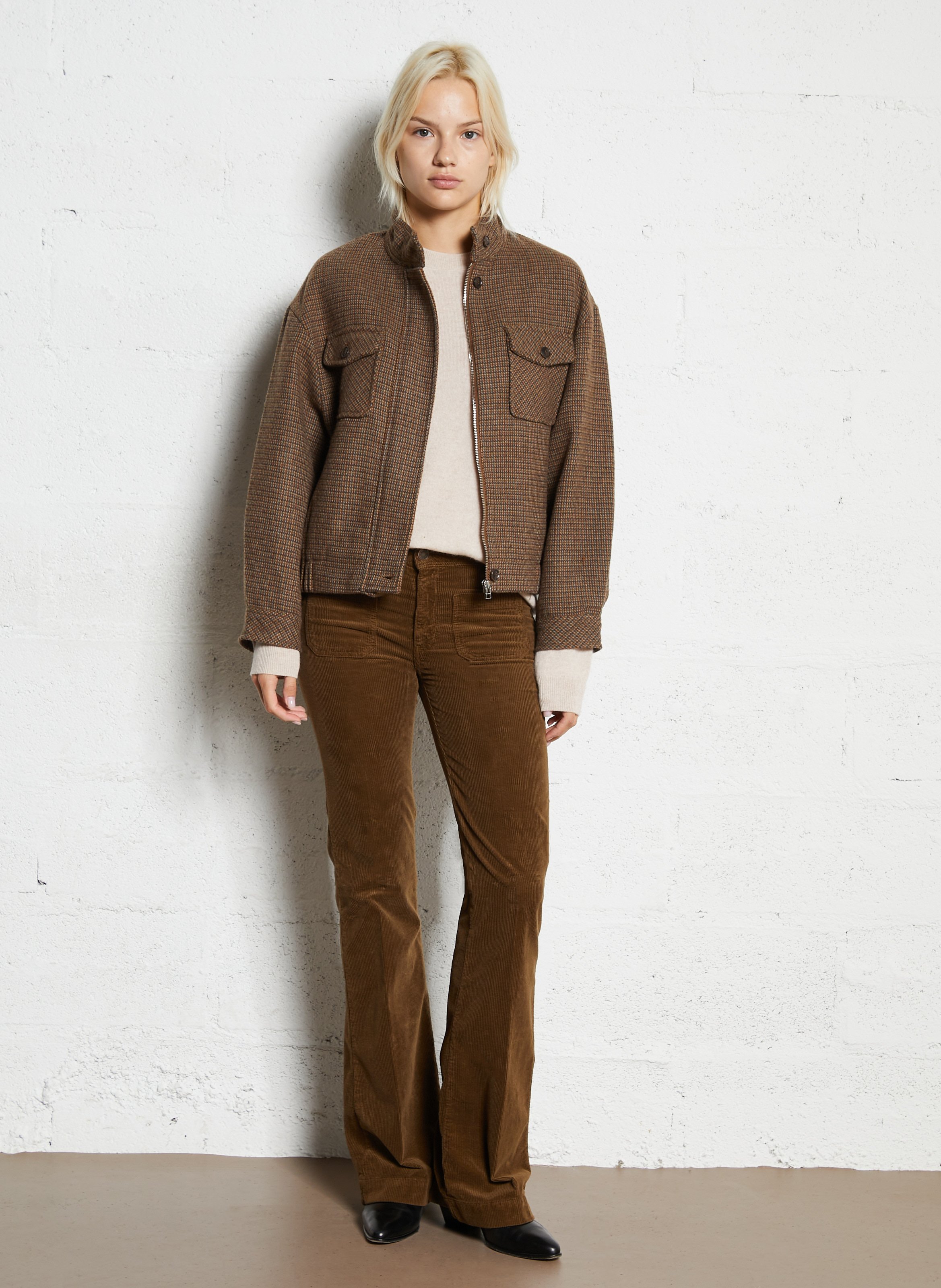 Veste ample imprimée à boutons SEE U SOON Marron