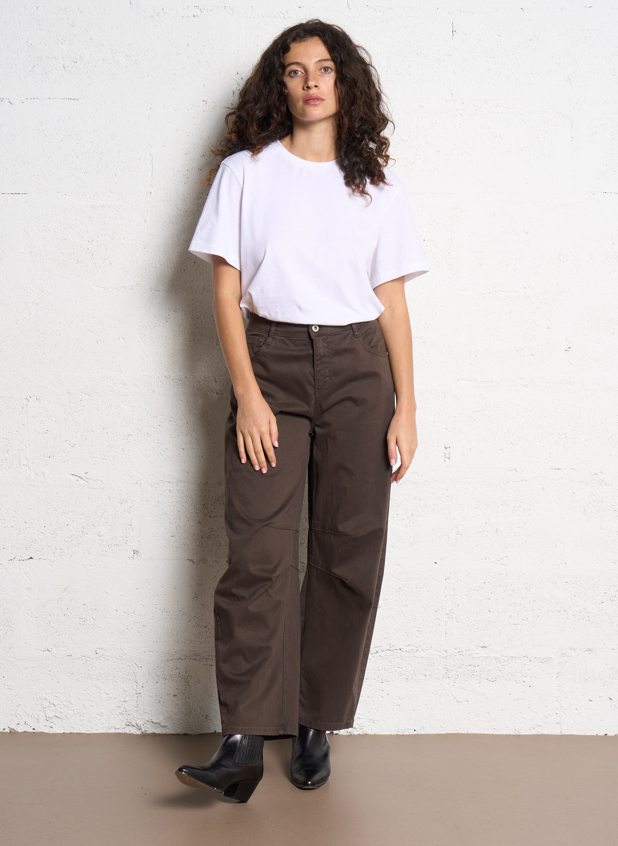 Pantalon balloon en coton mélangé PLEASE Noir