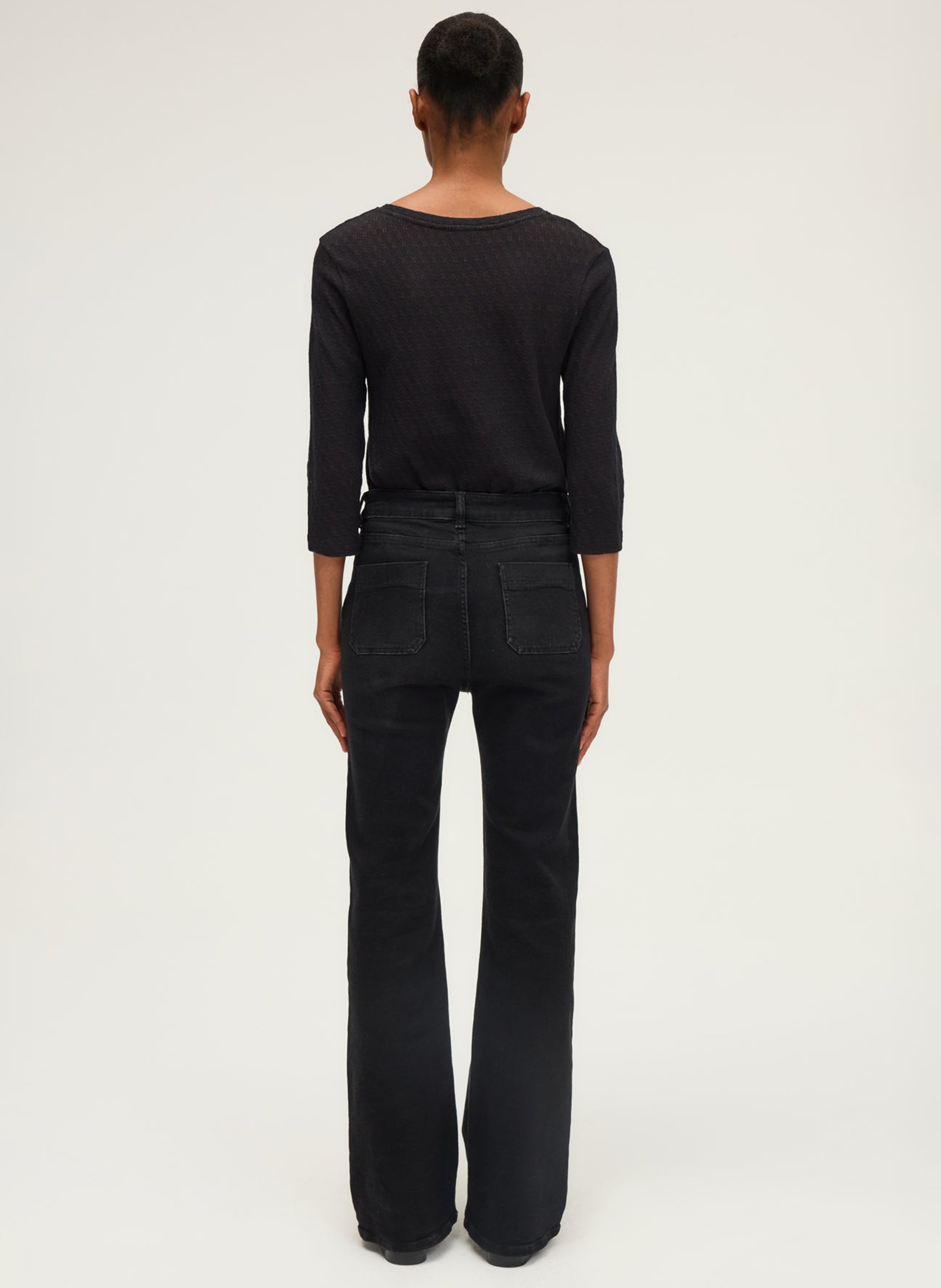 Cotton-blend straight jeans PABLO Black