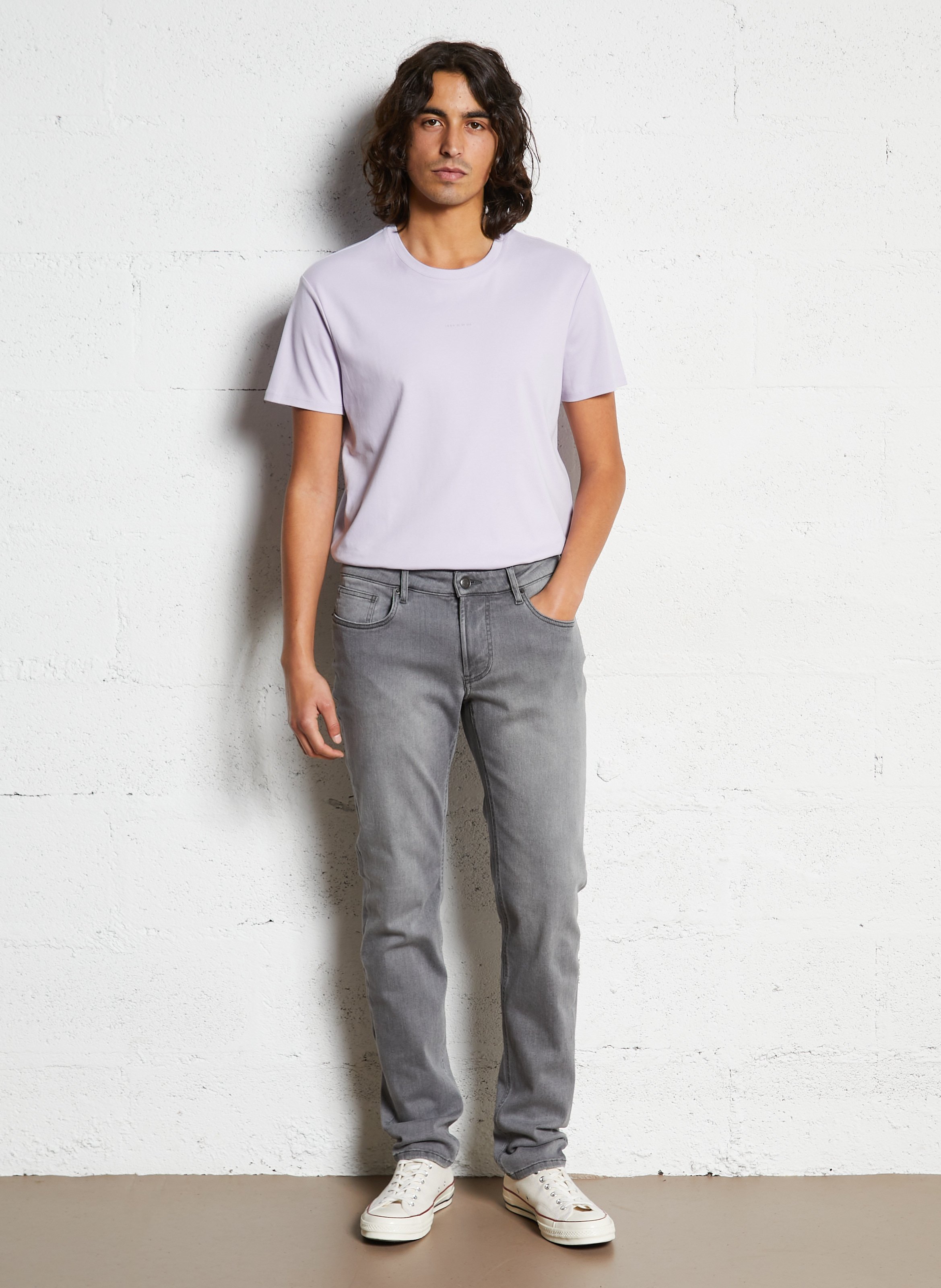 Schmale Stretch-Jeans uni IKKS Grau