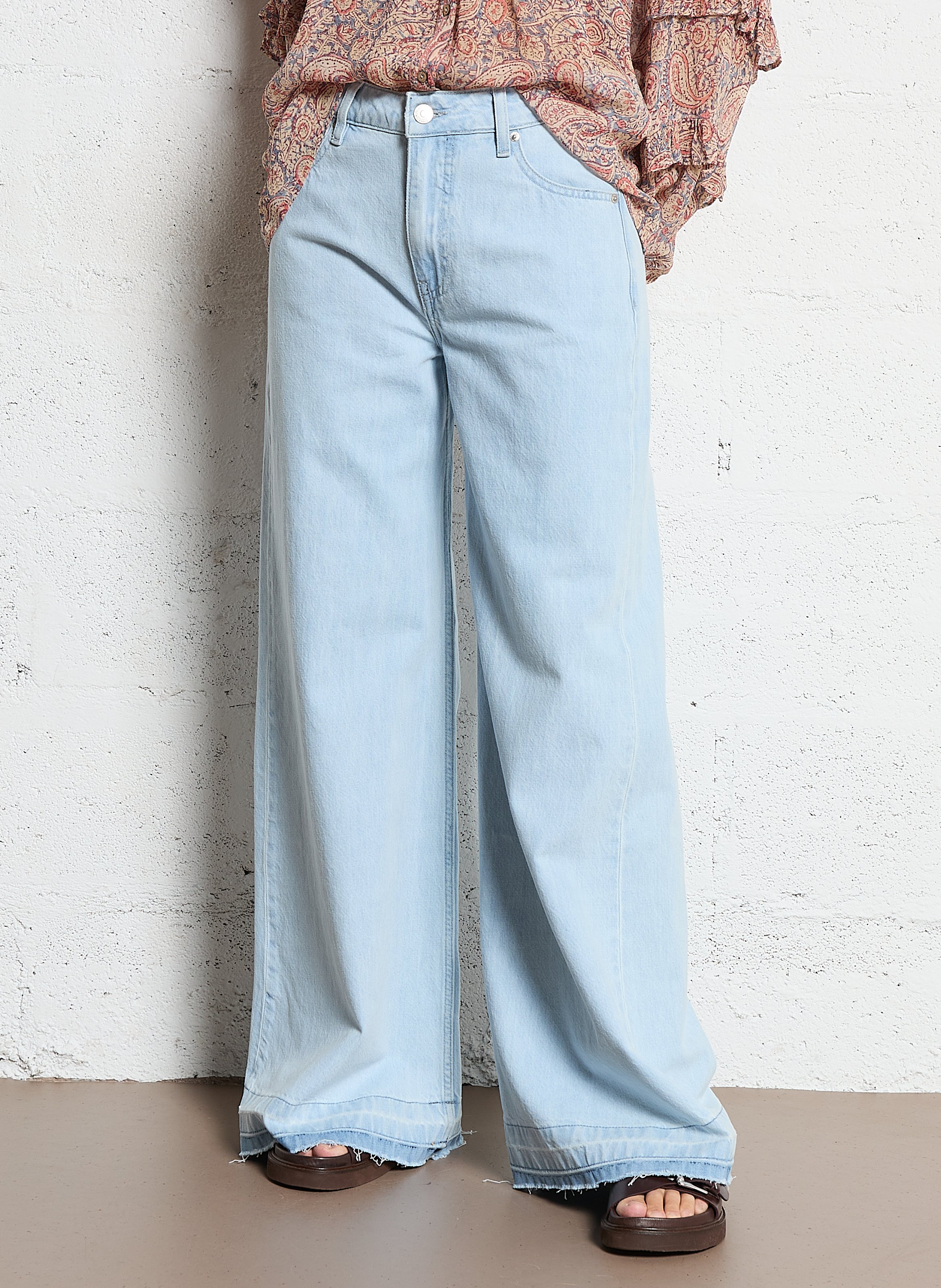 High-rise flared cotton jeans ACQUAVERDE