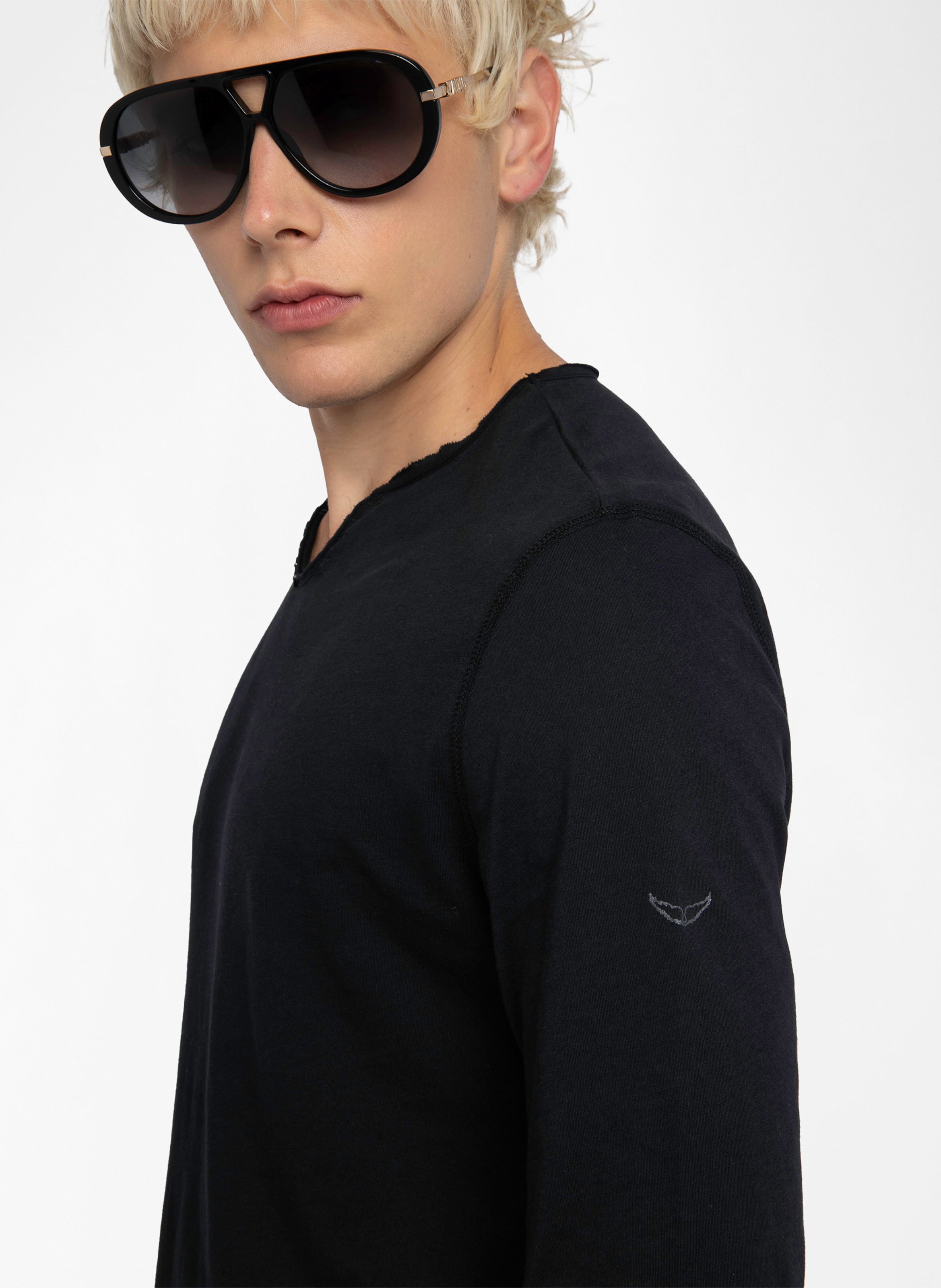 Tes-shirt droit en coton bio ZADIG&amp;VOLTAIRE Noir