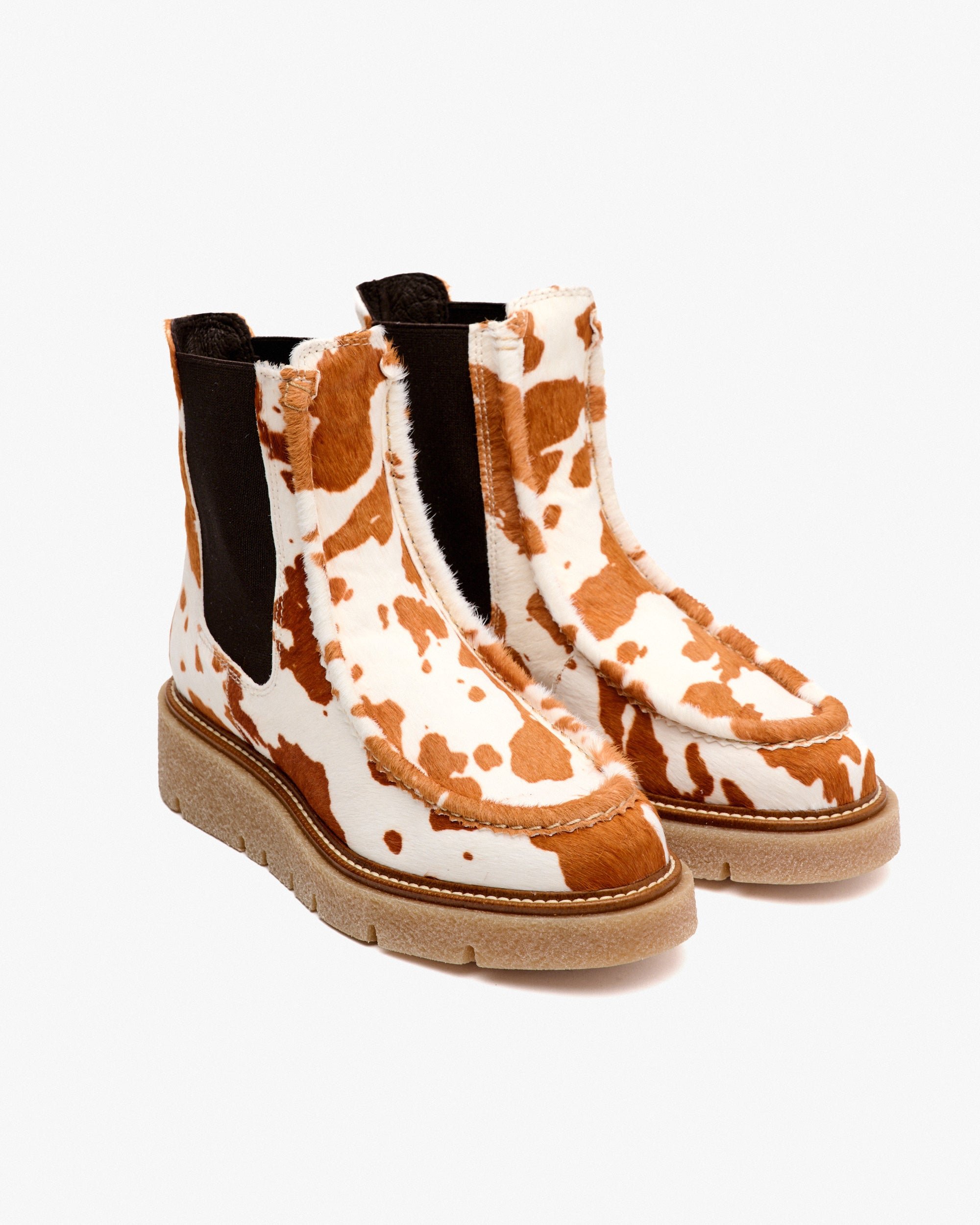 Black and white cow print fur ankle boots PEDRO MIRALLES White