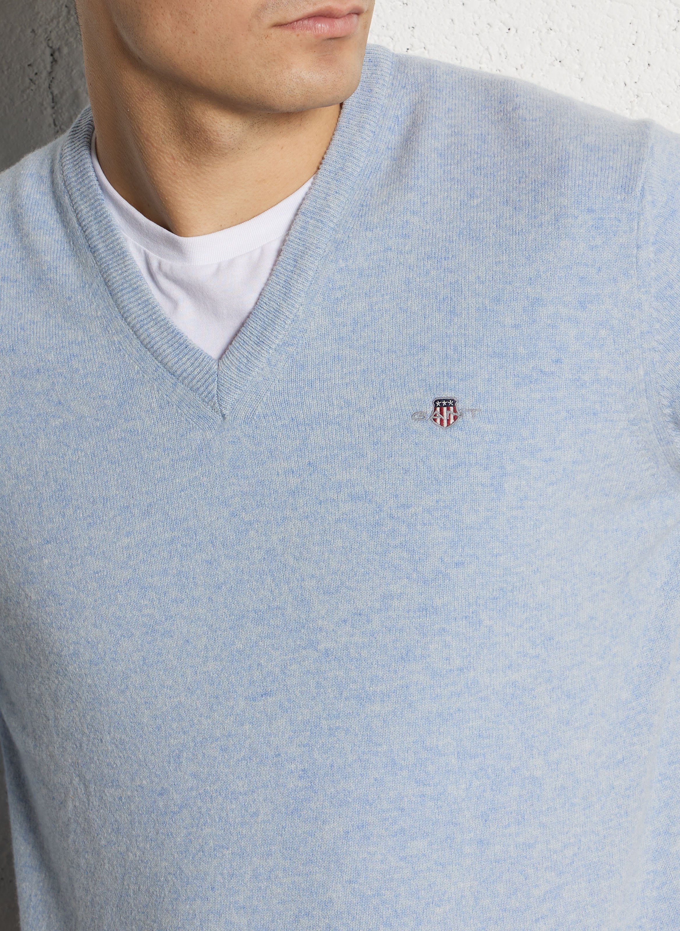 Wool V-neck sweater GANT Blue