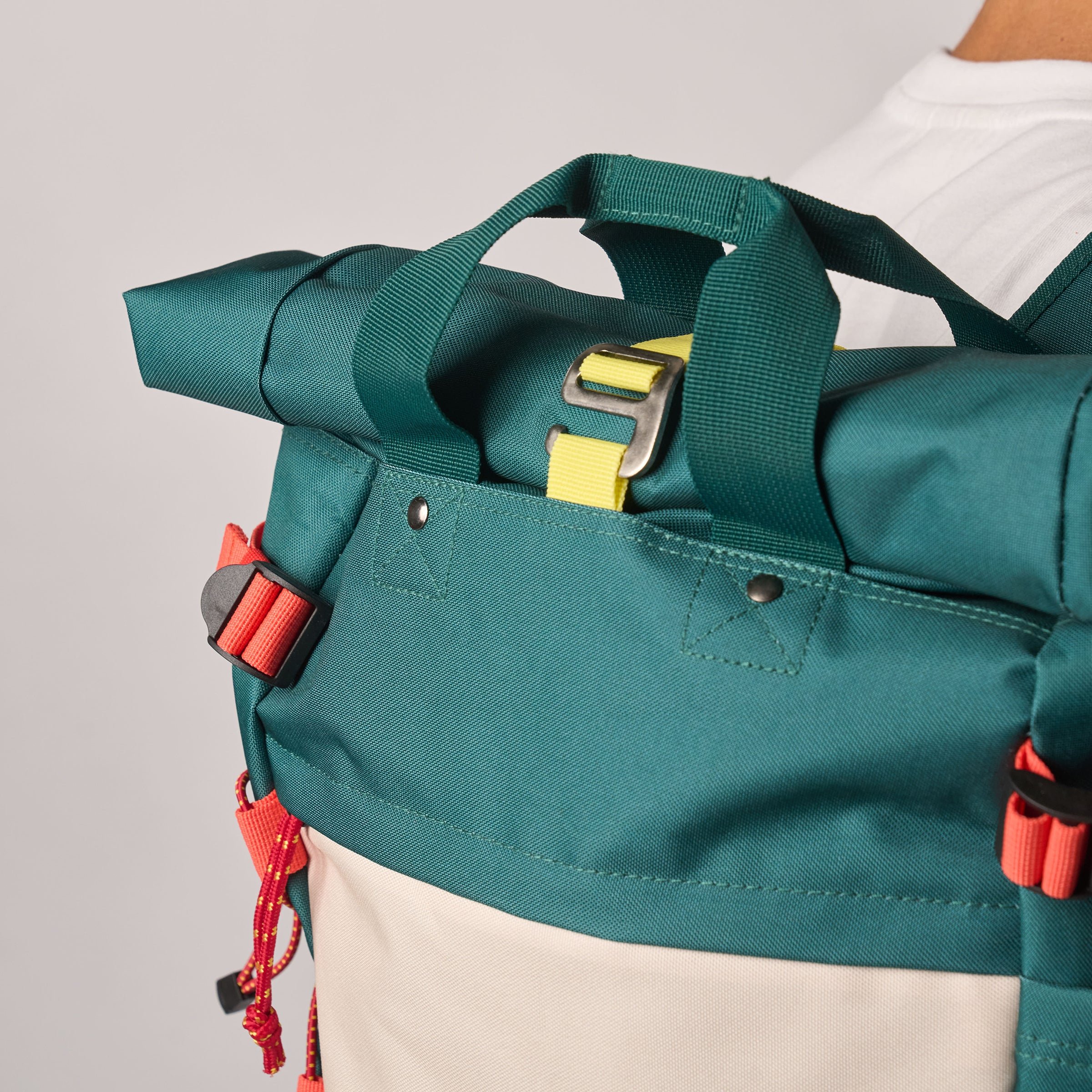 Recycled polyester rolltop backpack Green