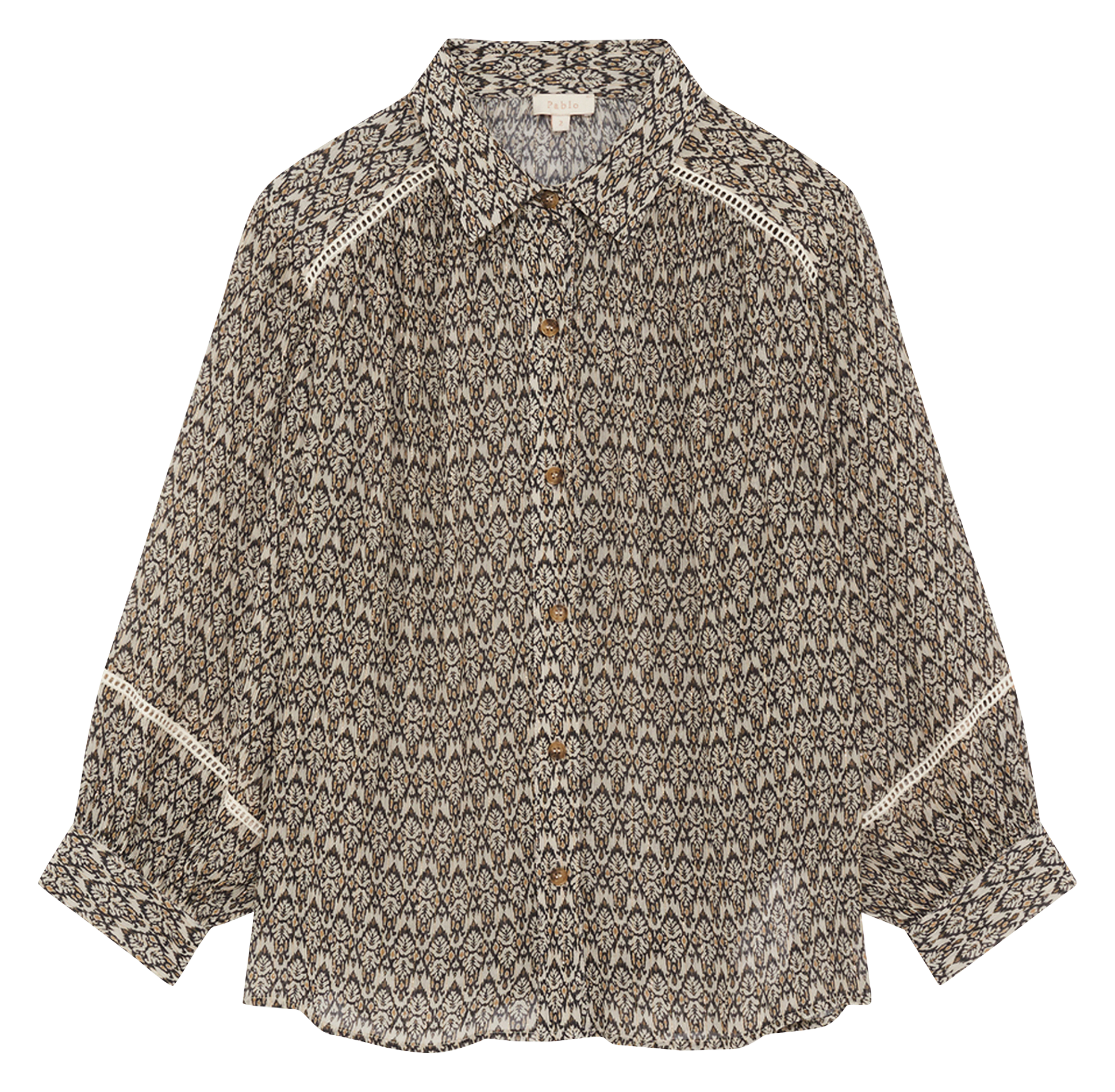 Bedrucktes Hemd mit klassischem Kragen PABLO Beige