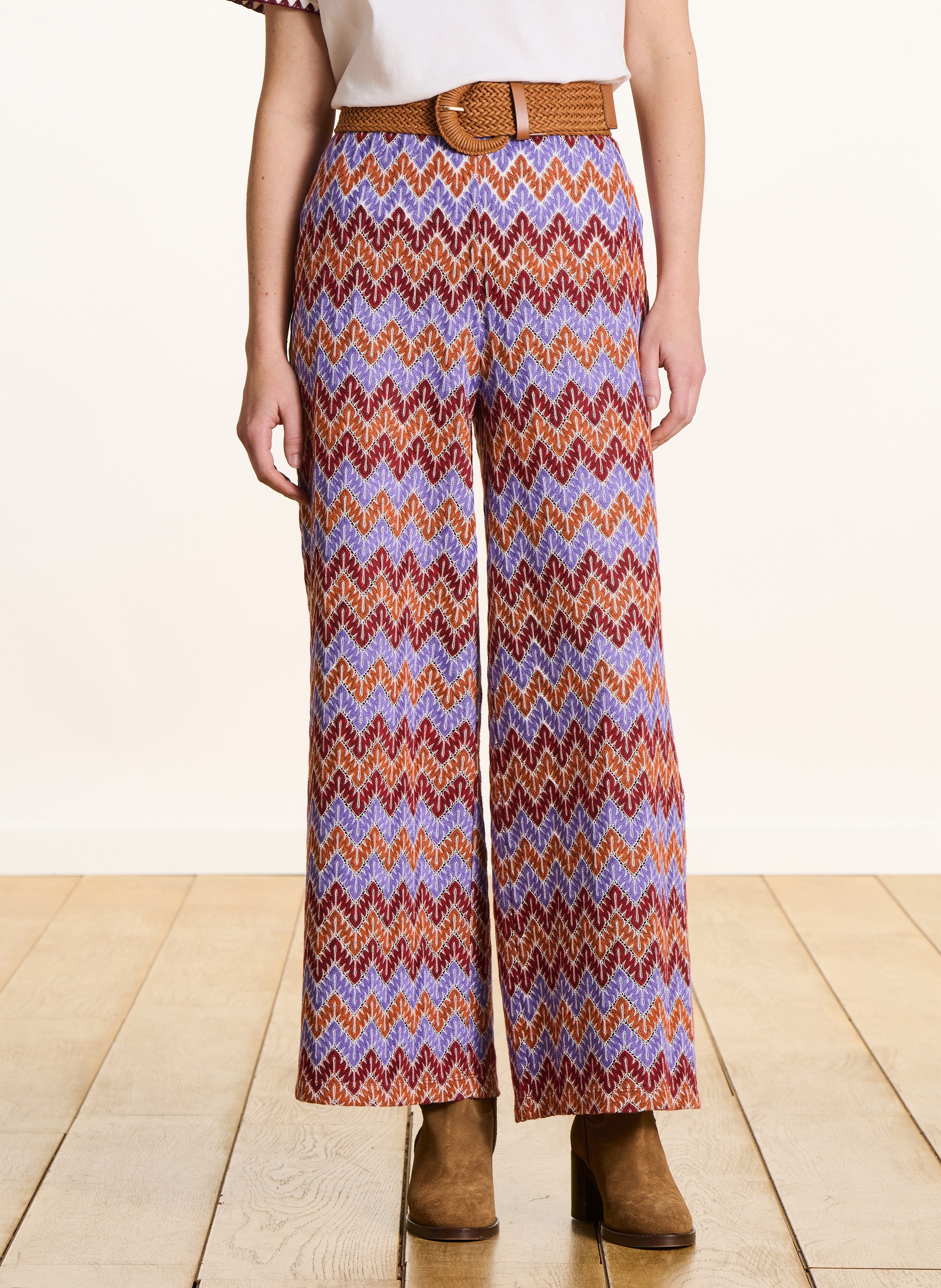 Hose - Gerader Schnitt mit Streifen  LA FEE MARABOUTEE Violett