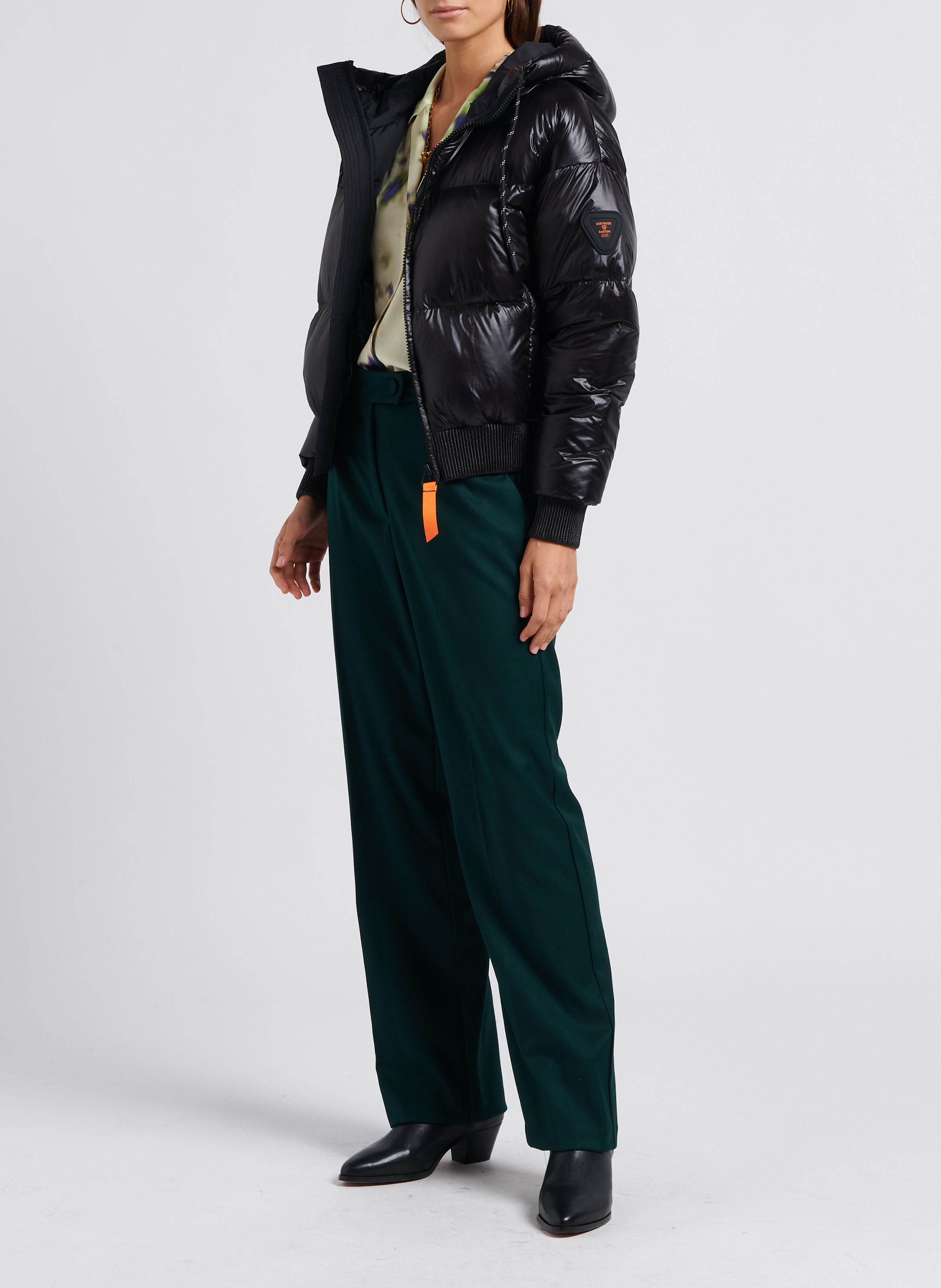 Rechte pantalon met hoge taille IMPERIAL Groen