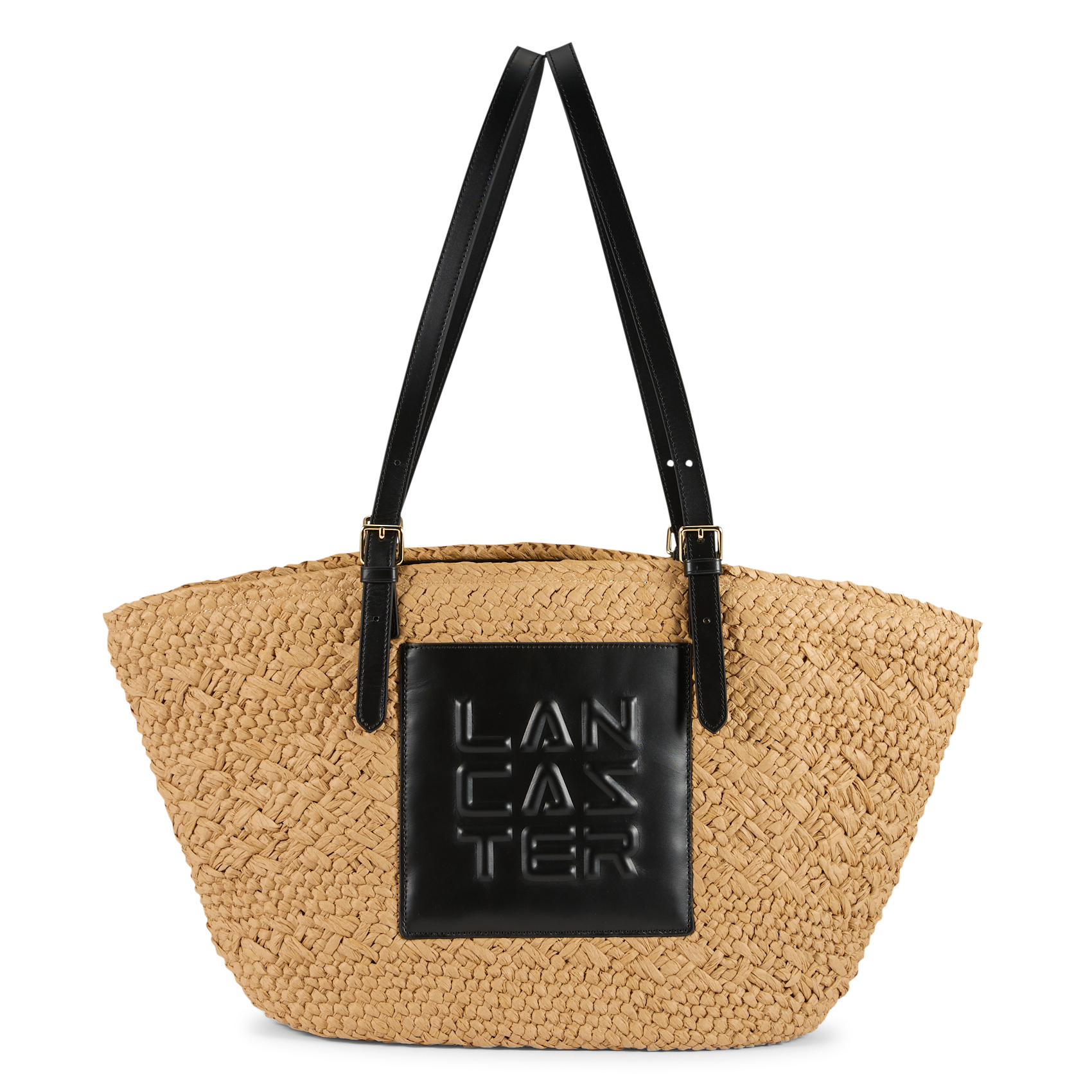 Sac cabas en paille LANCASTER PARIS Noir