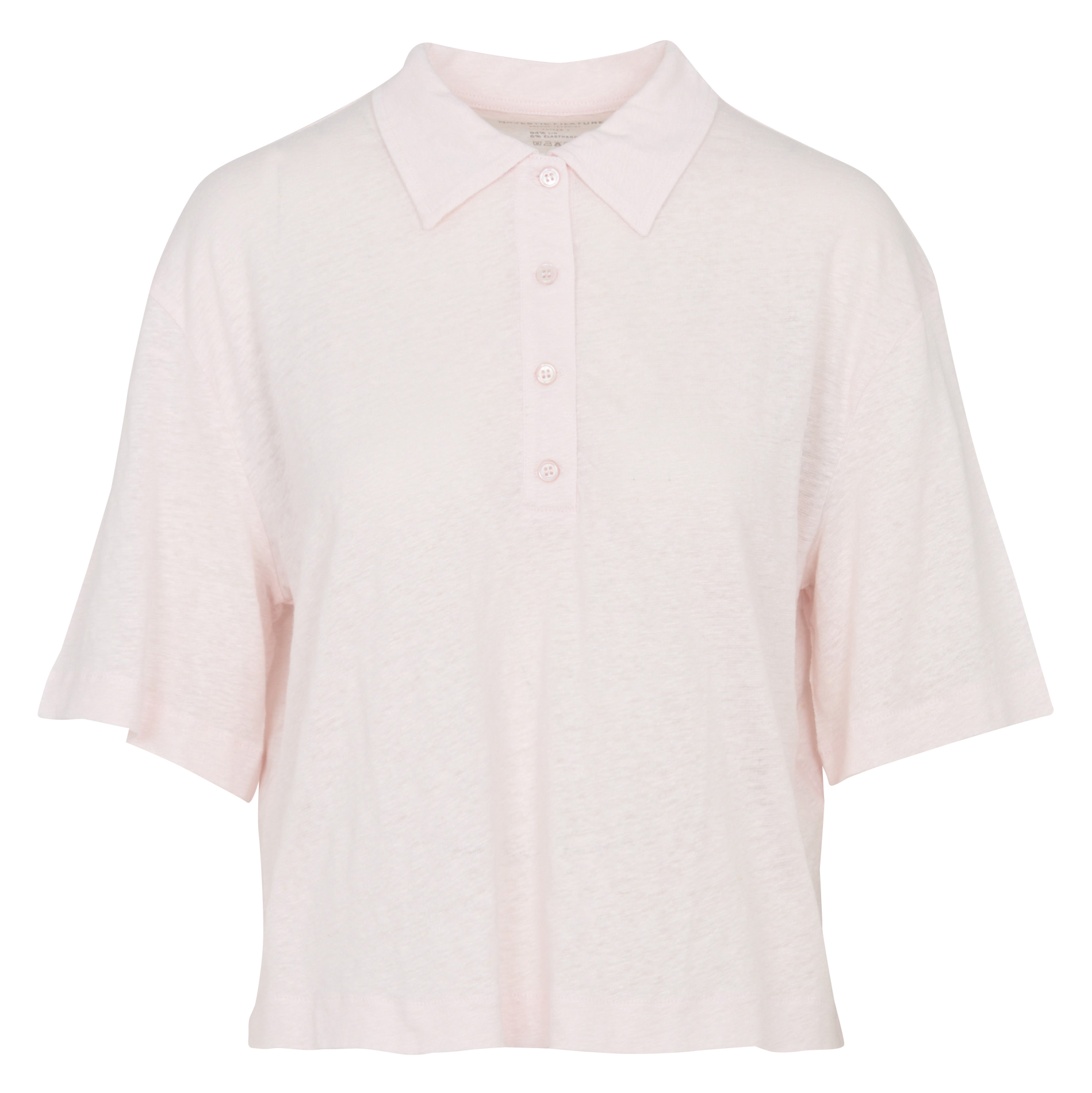 Polo ample court en lin mélangé MAJESTIC FILATURES Rose