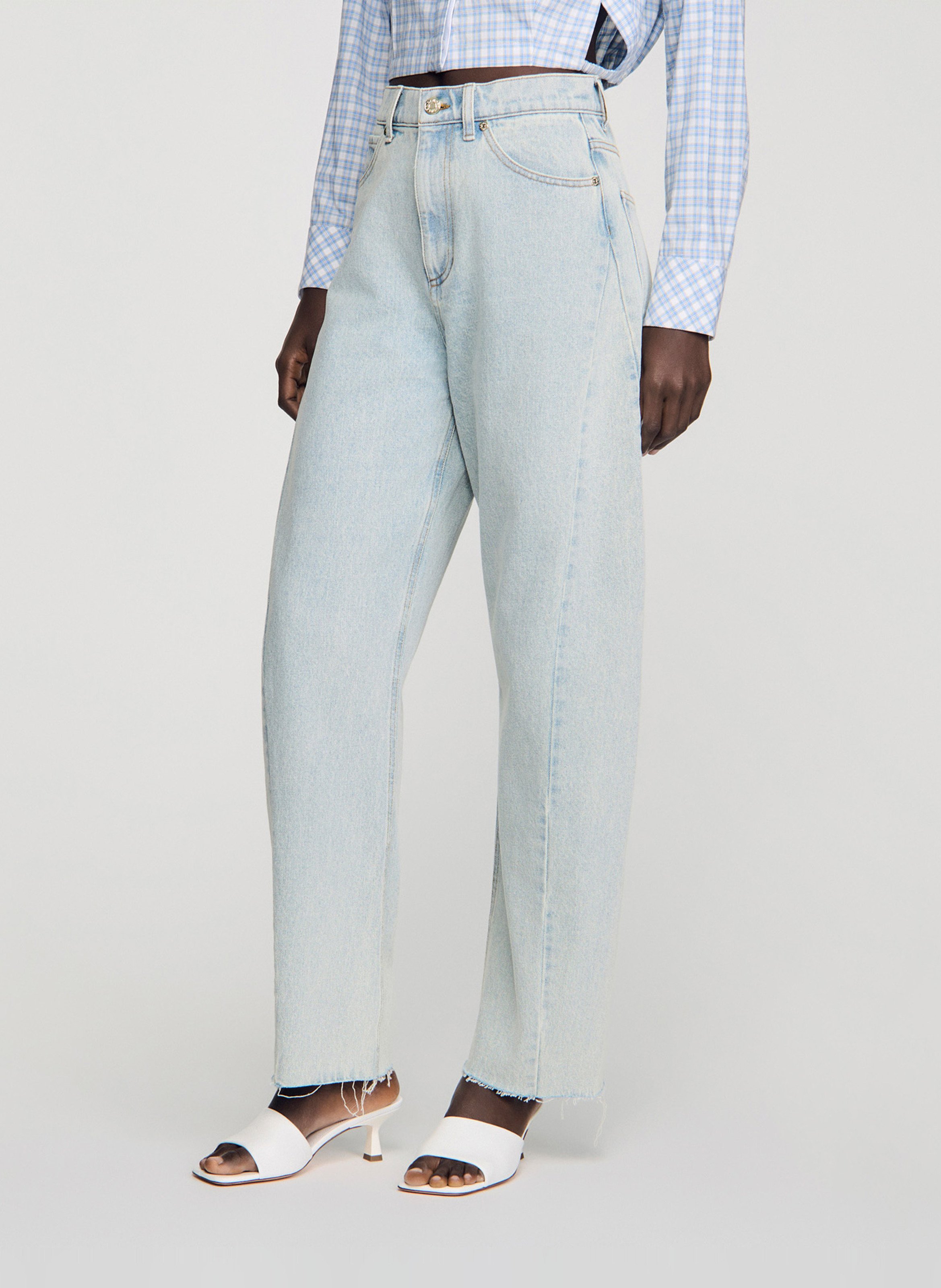 Wijde jeans met verwassen effect SANDRO Blauw