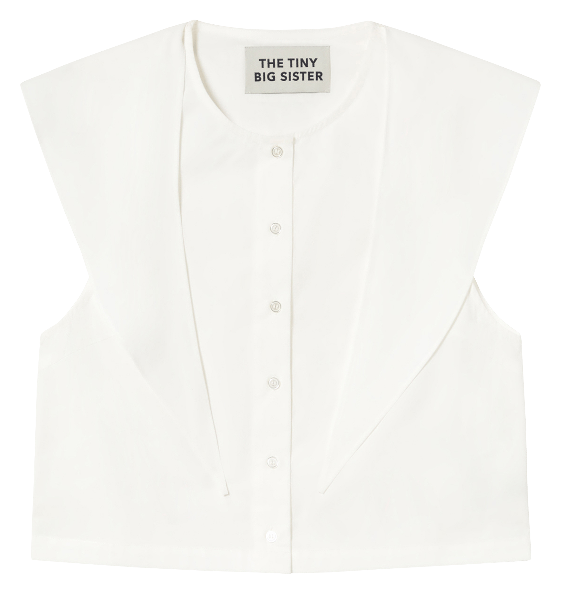 Top ample col rond en coton THE TINY BIG SISTER Blanc