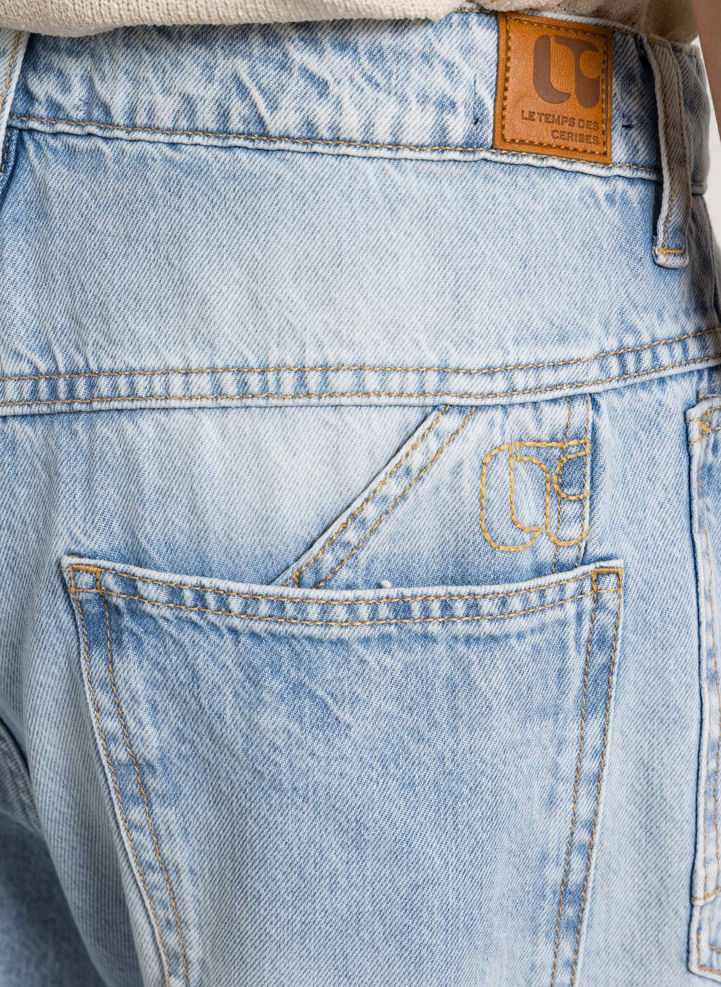 Jean large délavé LE TEMPS DES CERISES Bleu
