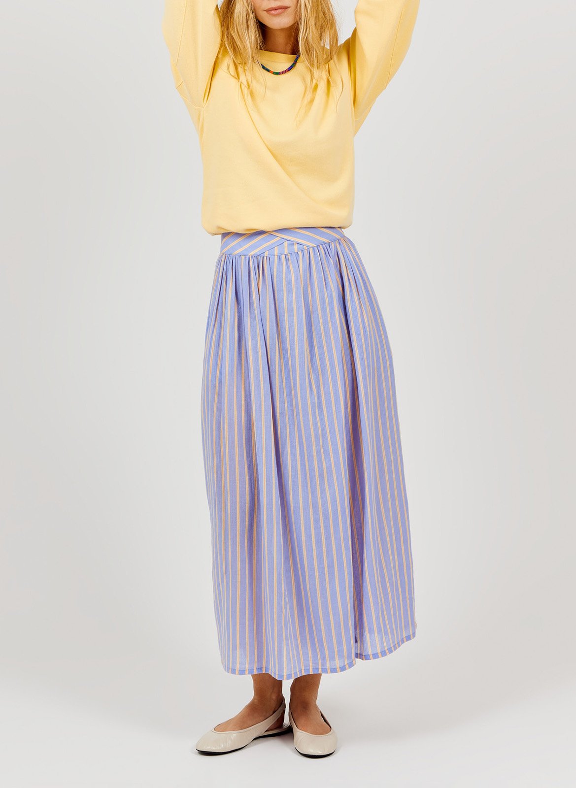 Organic cotton A-line midi skirt A.P Purple