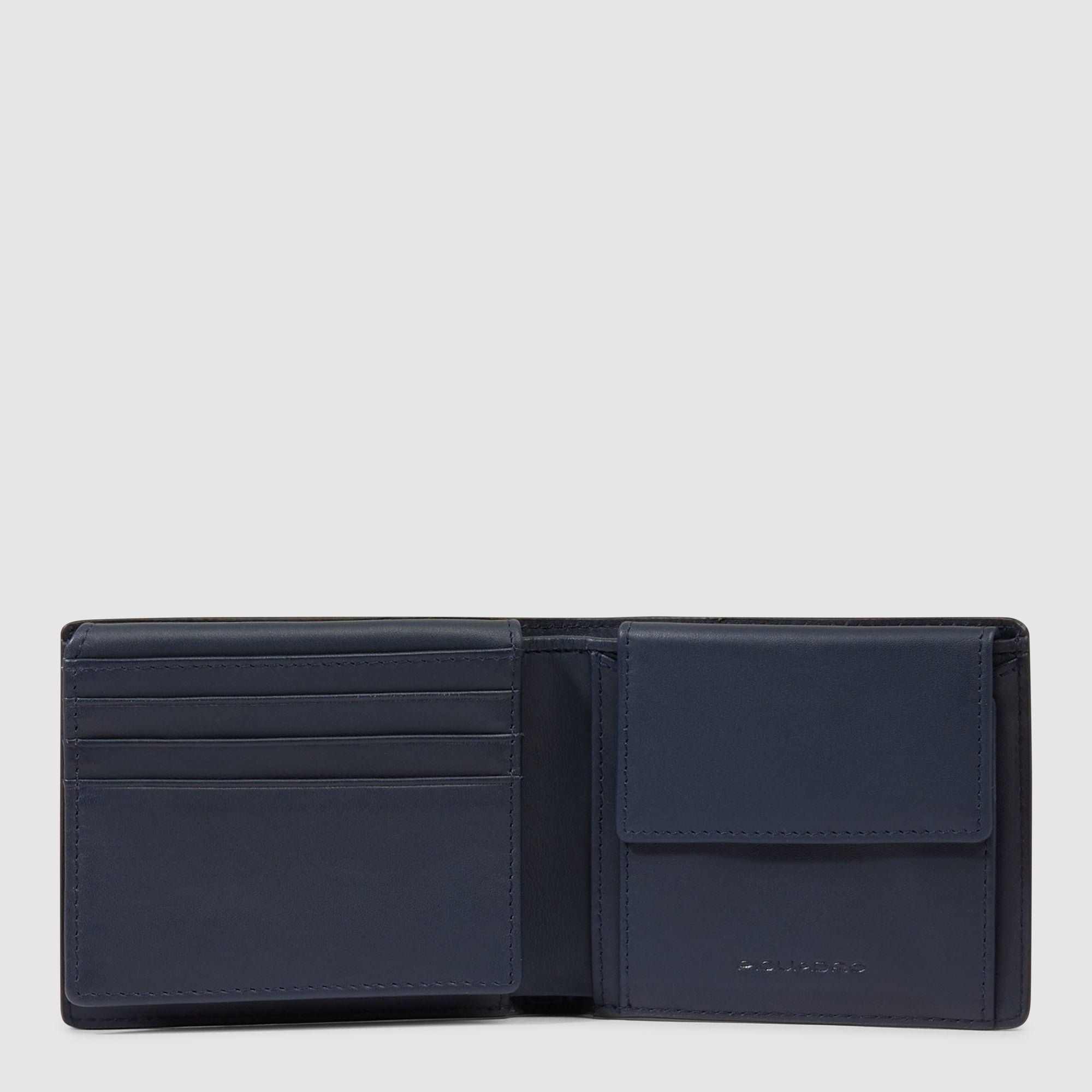 Men's leather wallet with ID card holder PIQUADRO Blue