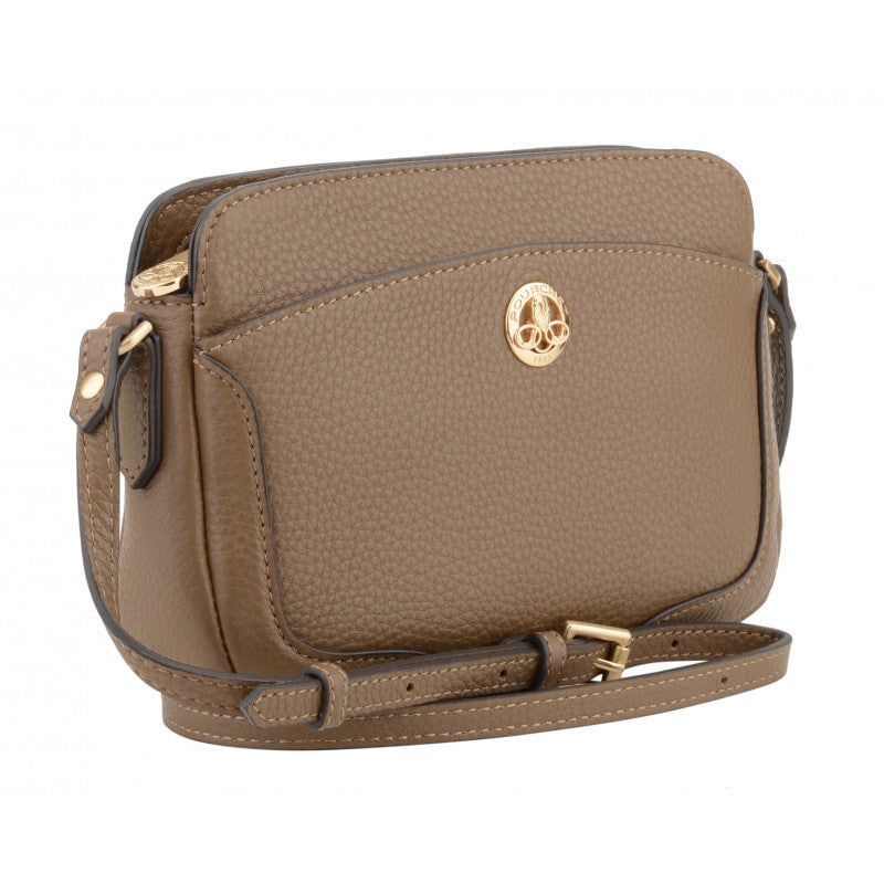 Crossbody bag in cowhide leather Brown