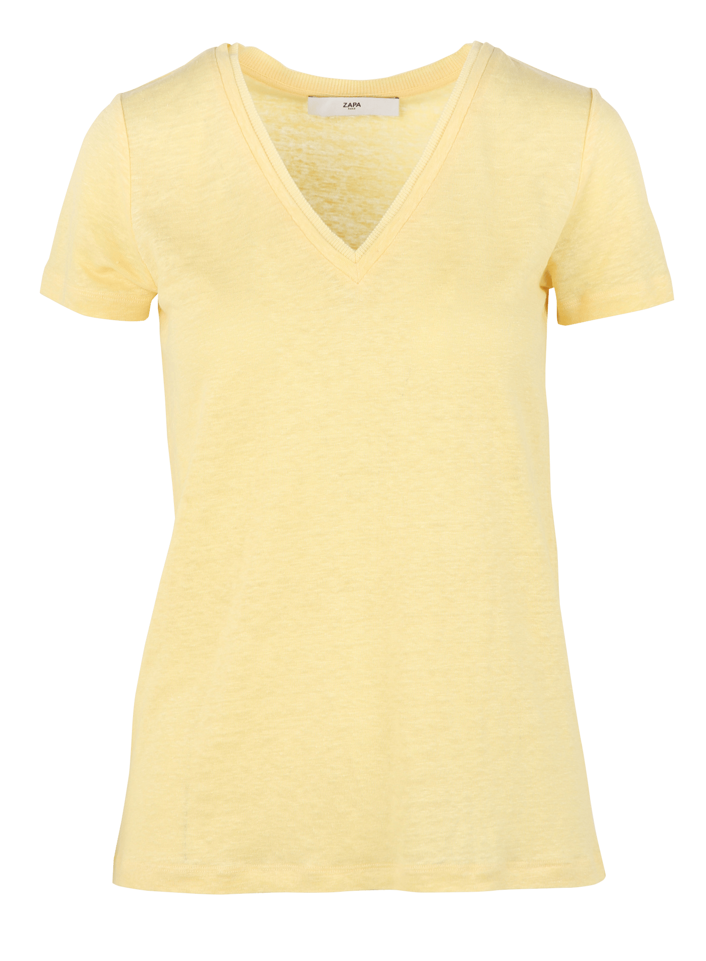 Straight V-neck linen top ZAPA