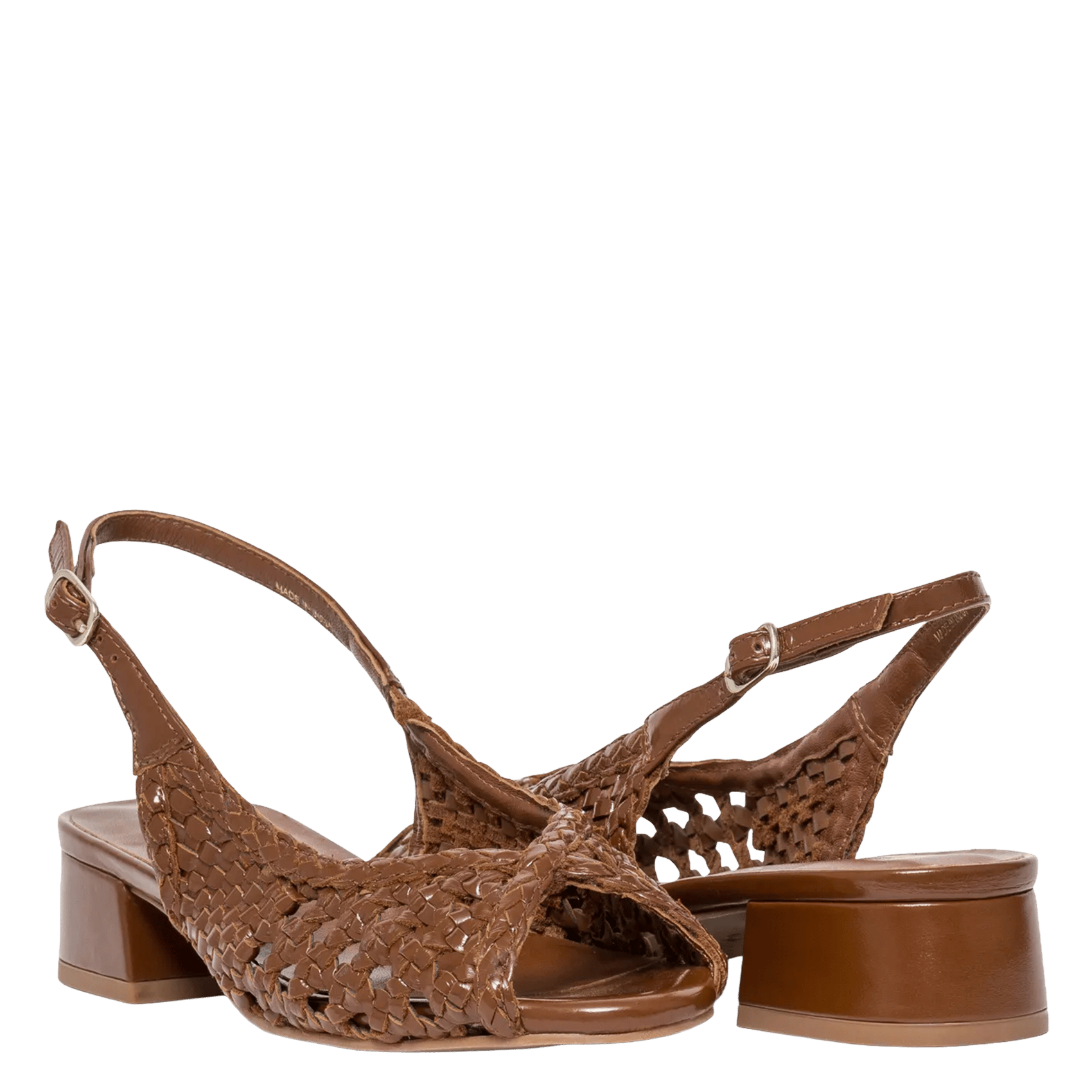 Avarca Berlin - Flache Ledersandalen mit Samt BOCAGE Braun