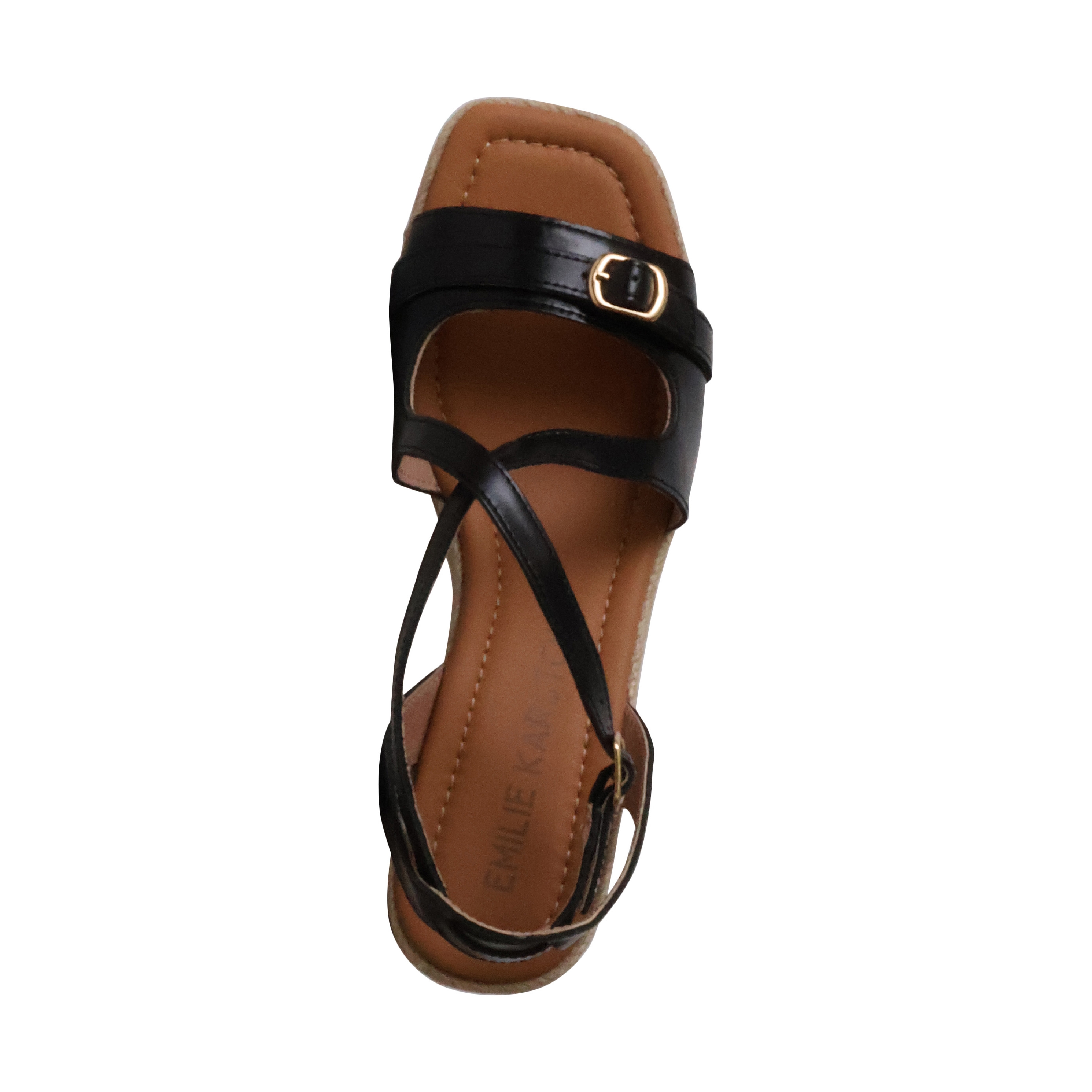 Napolie leather wedge sandals EMILIE KARSTON Black