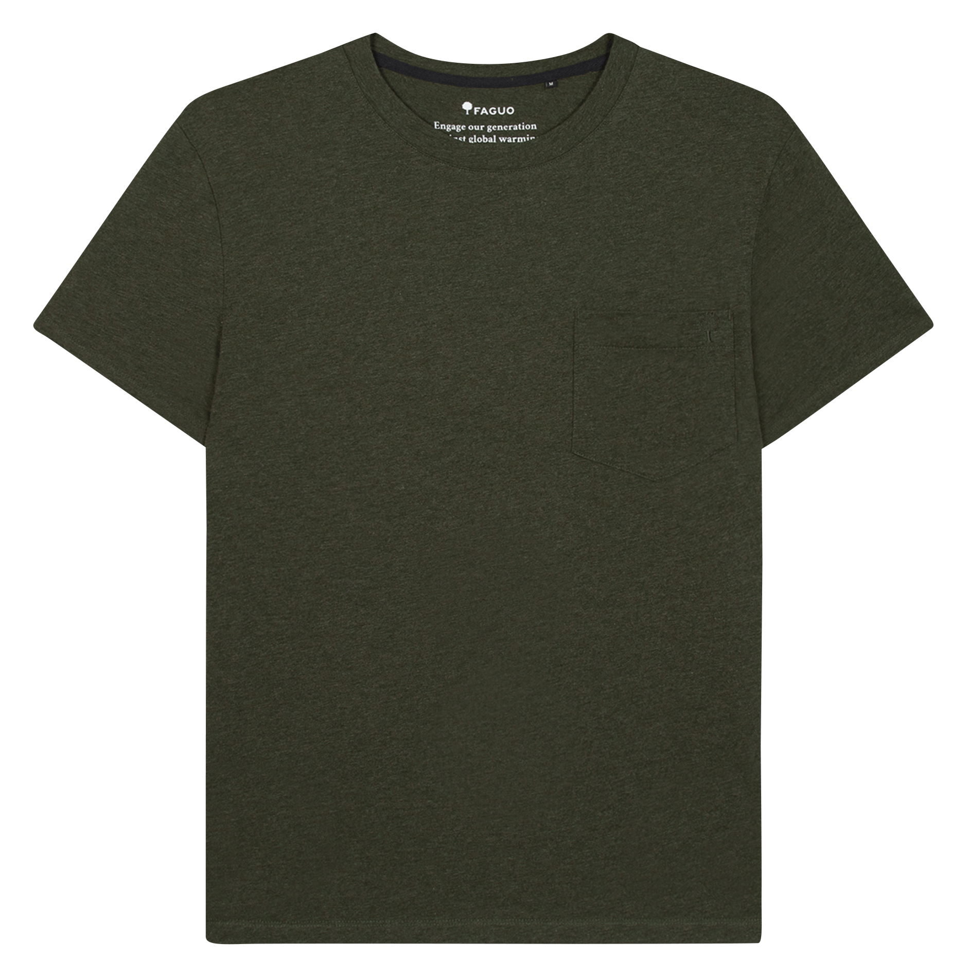 T-shirt met ronde hals - katoenblend FAGUO Groen