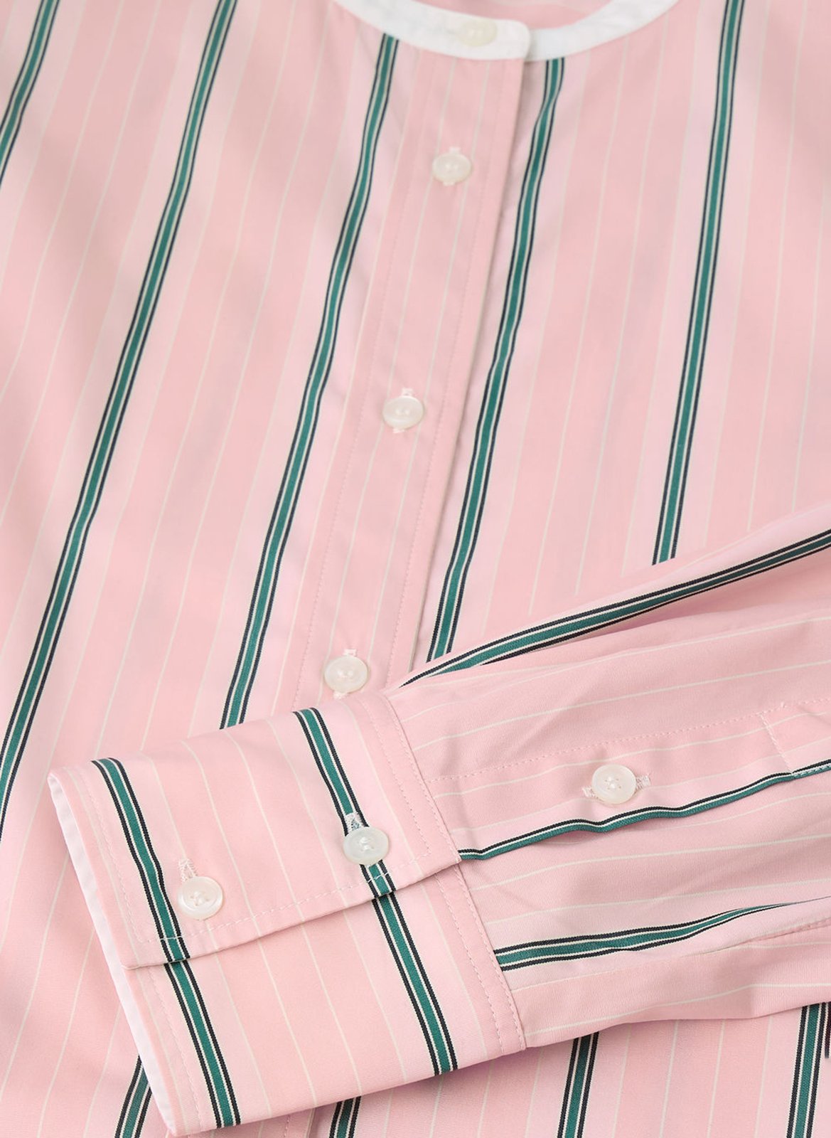 Chemisier col rond rayé en coton SOEUR Rose