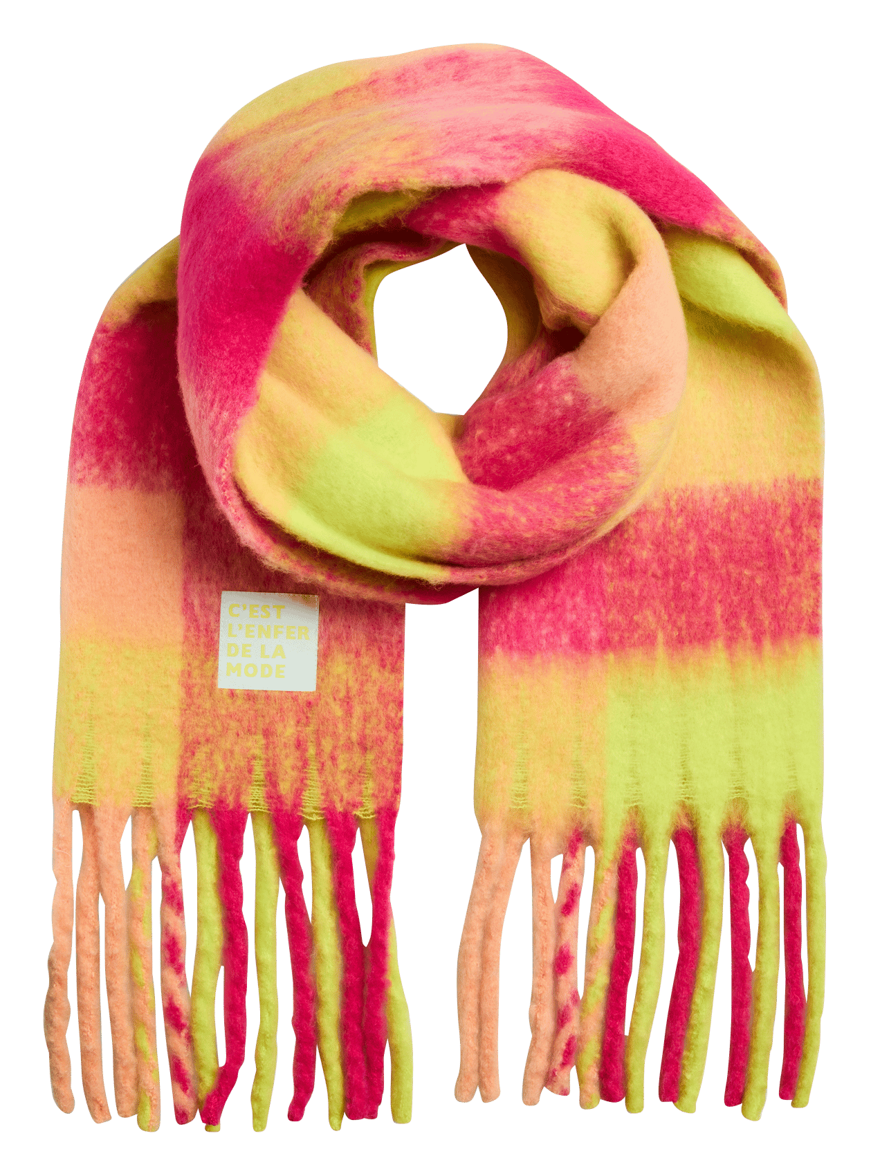 Écharpe frangée à carreaux  PIECES Multicolore