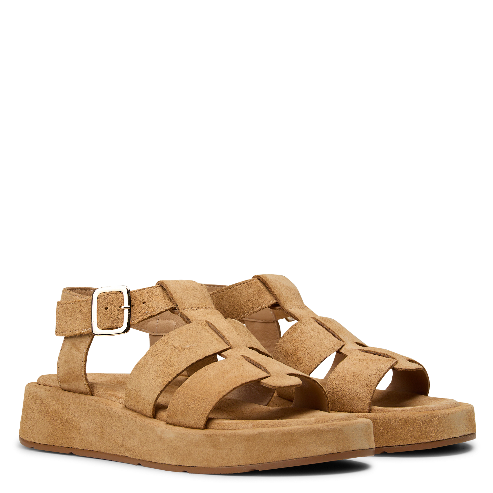 Leather platform sandals MELLOW YELLOW Beige