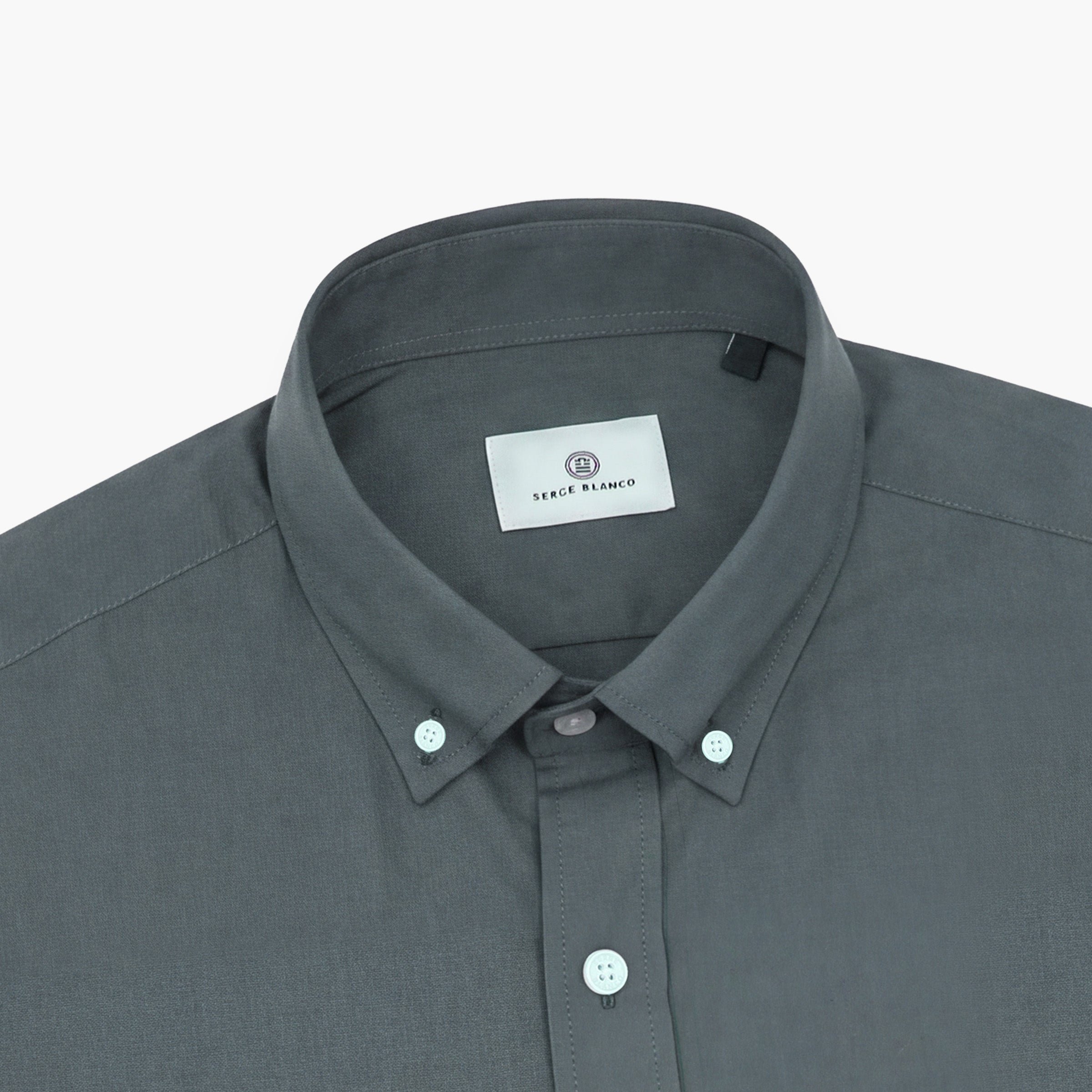 Khaki long-sleeve cotton shirt SERGE BLANCO Grey