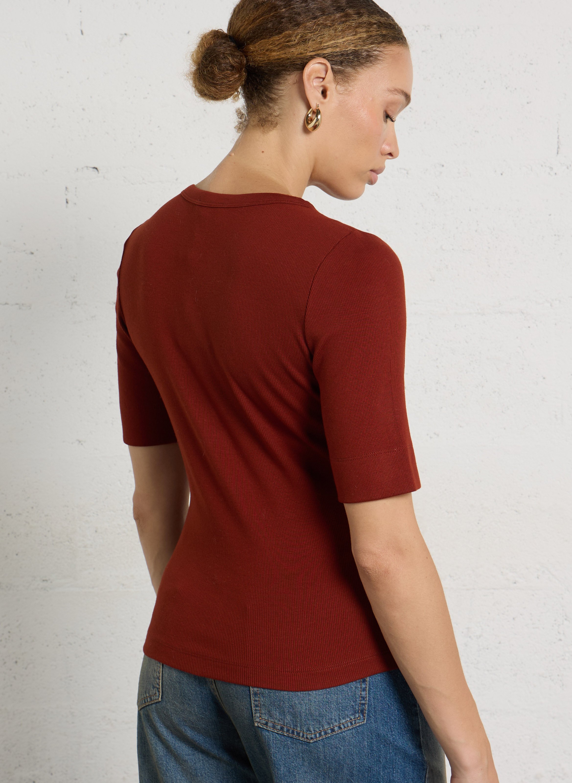 Straight-cut round-neck T-shirt MAISON 123 Red