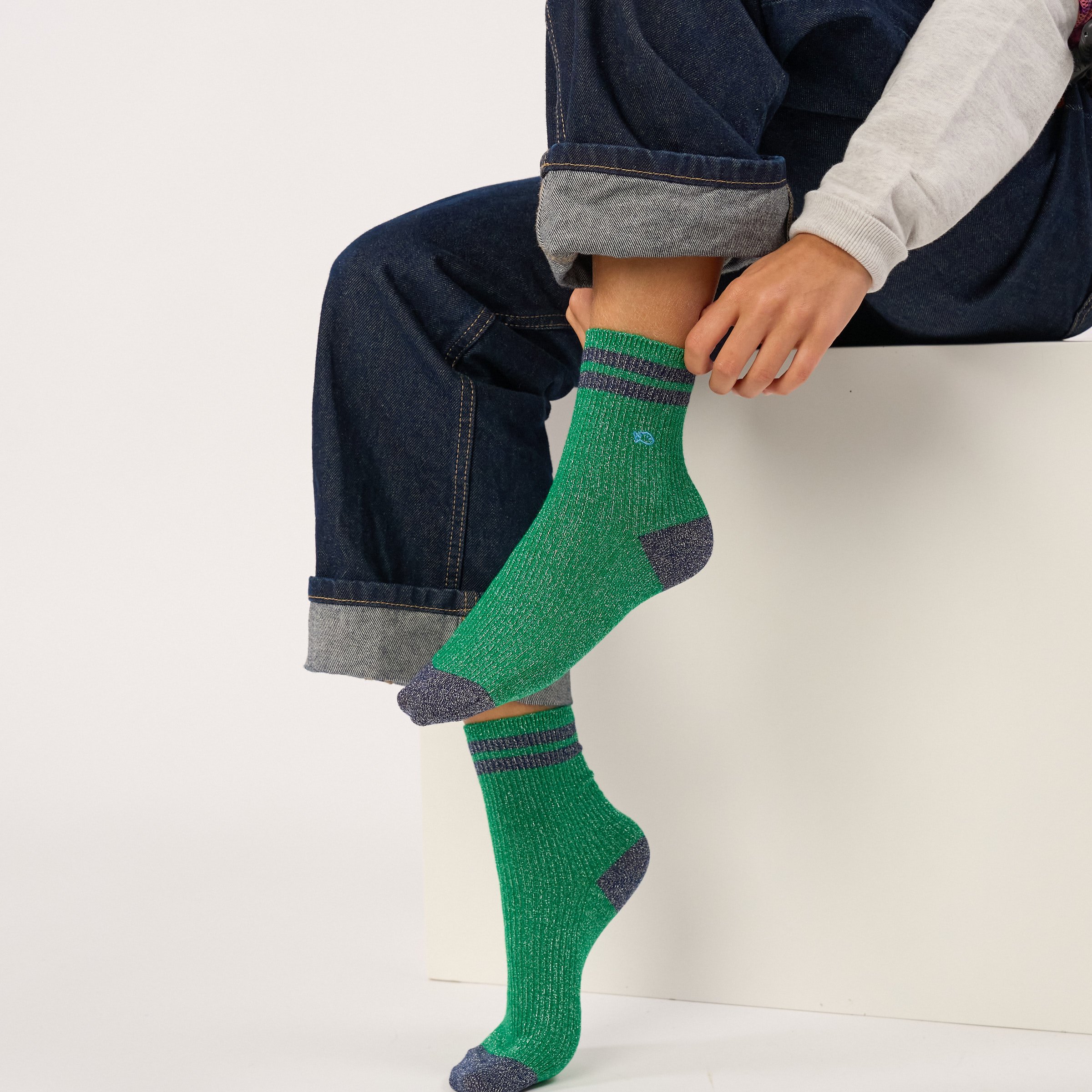 Combed Cotton Vintage Socks BILLYBELT Green