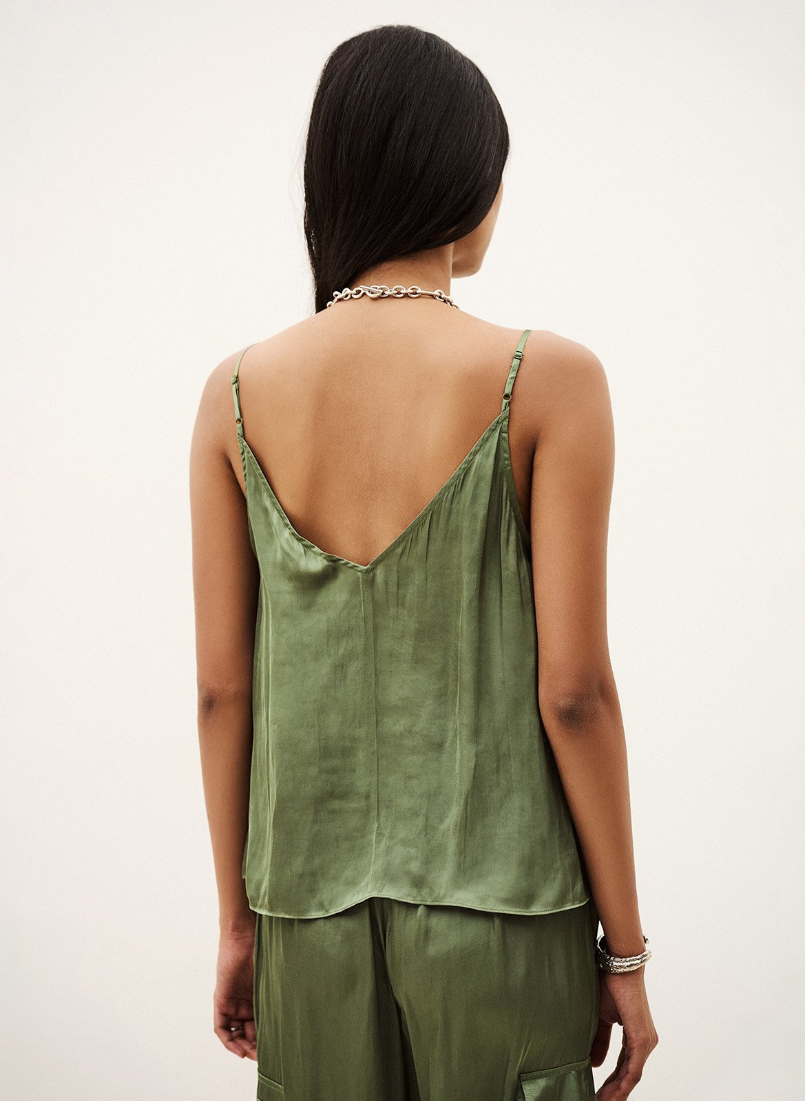 Oversize V-Ausschnitt Top | Khaki BA&SH Damen