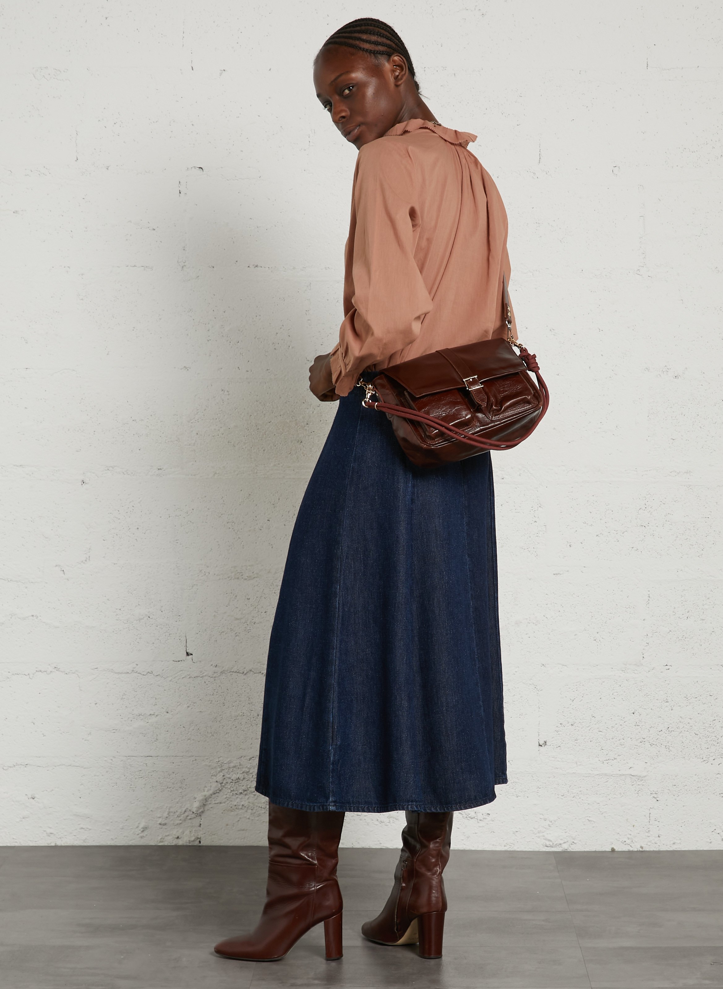 Schultertasche aus Leder CRAIE STUDIO Braun