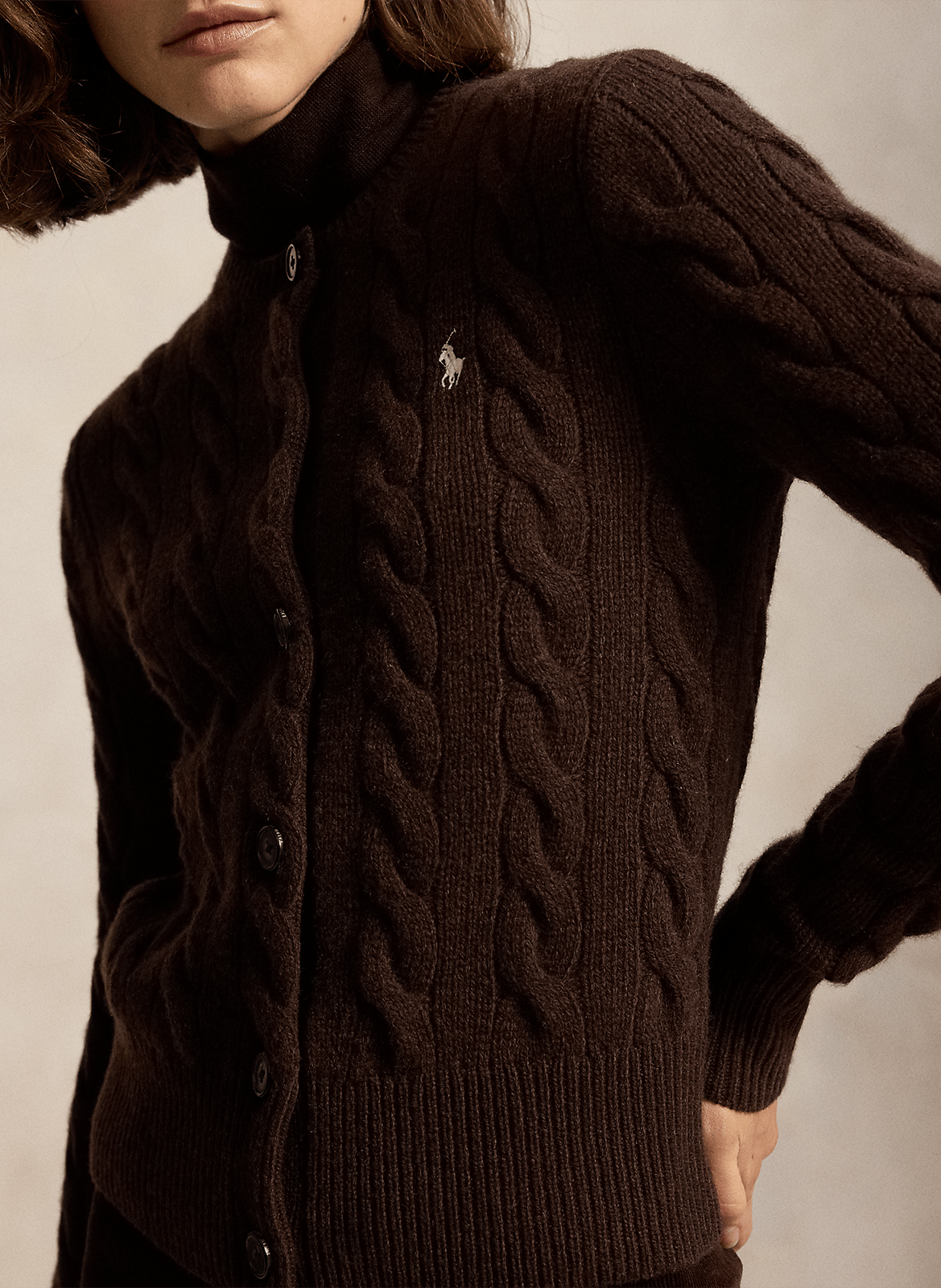 Vest met ronde hals - wolblend | Bruin POLO RALPH LAUREN Dames