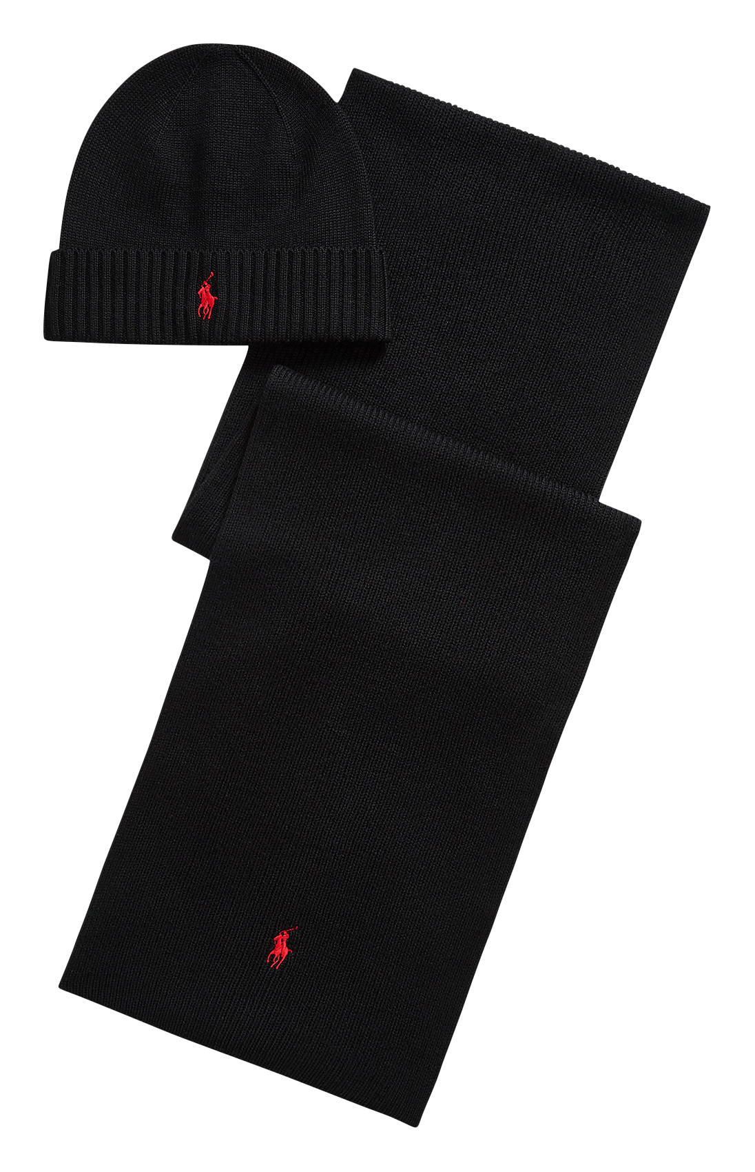 Wool hat and scarf set POLO RALPH LAUREN Black