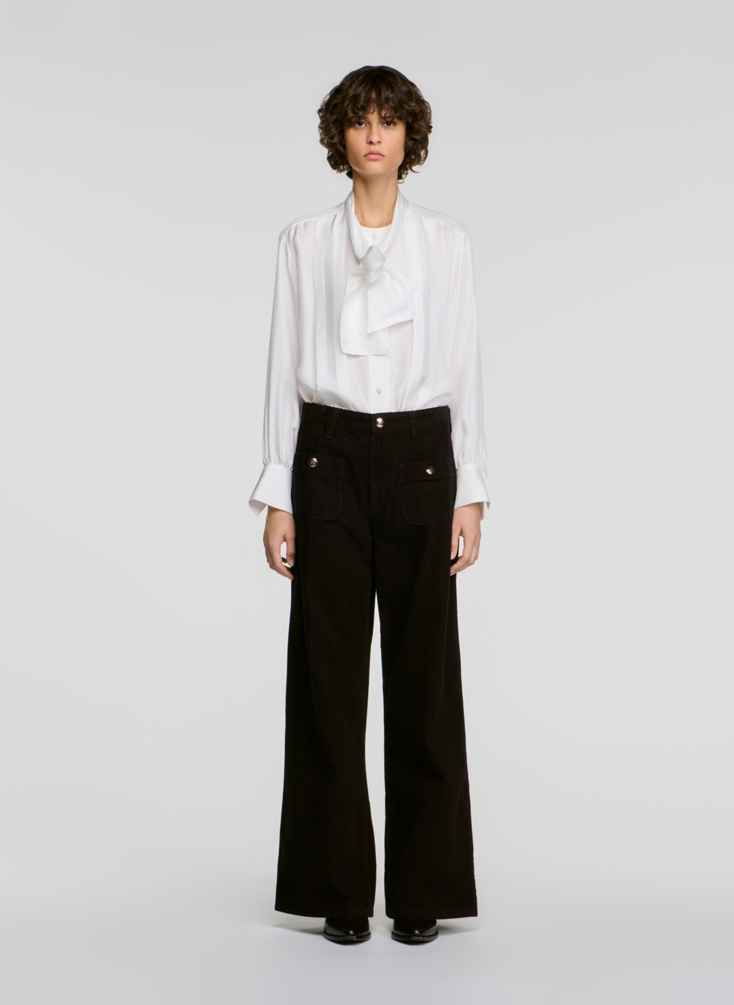 Wijde broek met bretels SANDRO Rood