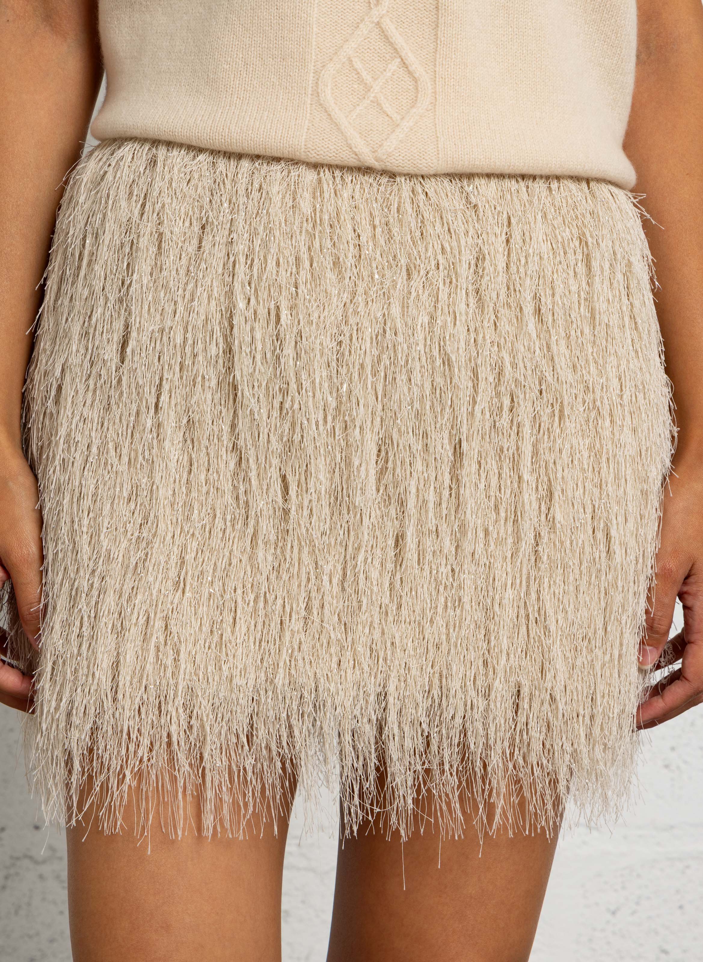 Kurzer, gerade geschnittener Rock LIU JO Beige