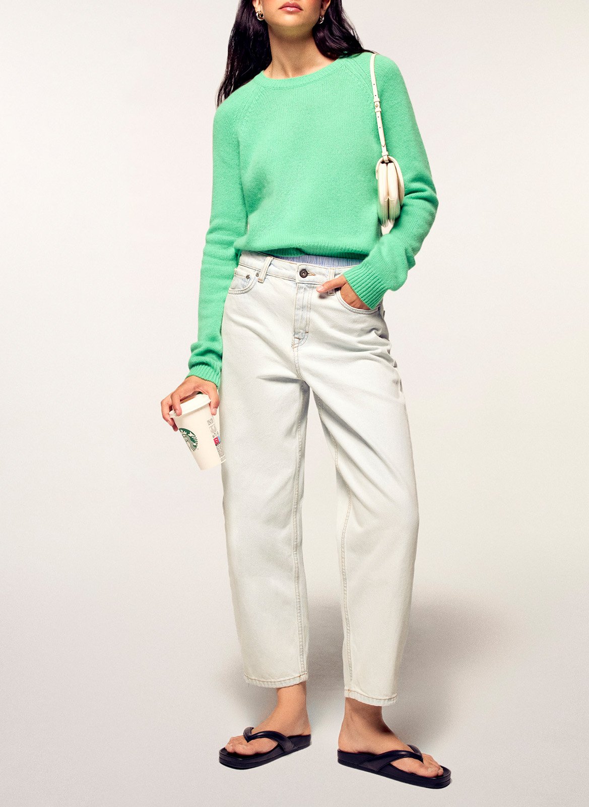 Gerader Rundhals-Pullover aus Kaschmir | Grun FROM FUTURE Damen