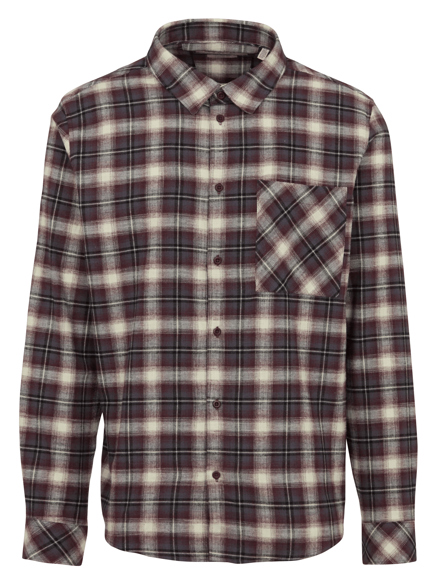 Straight checked cotton shirt SOLID Brown