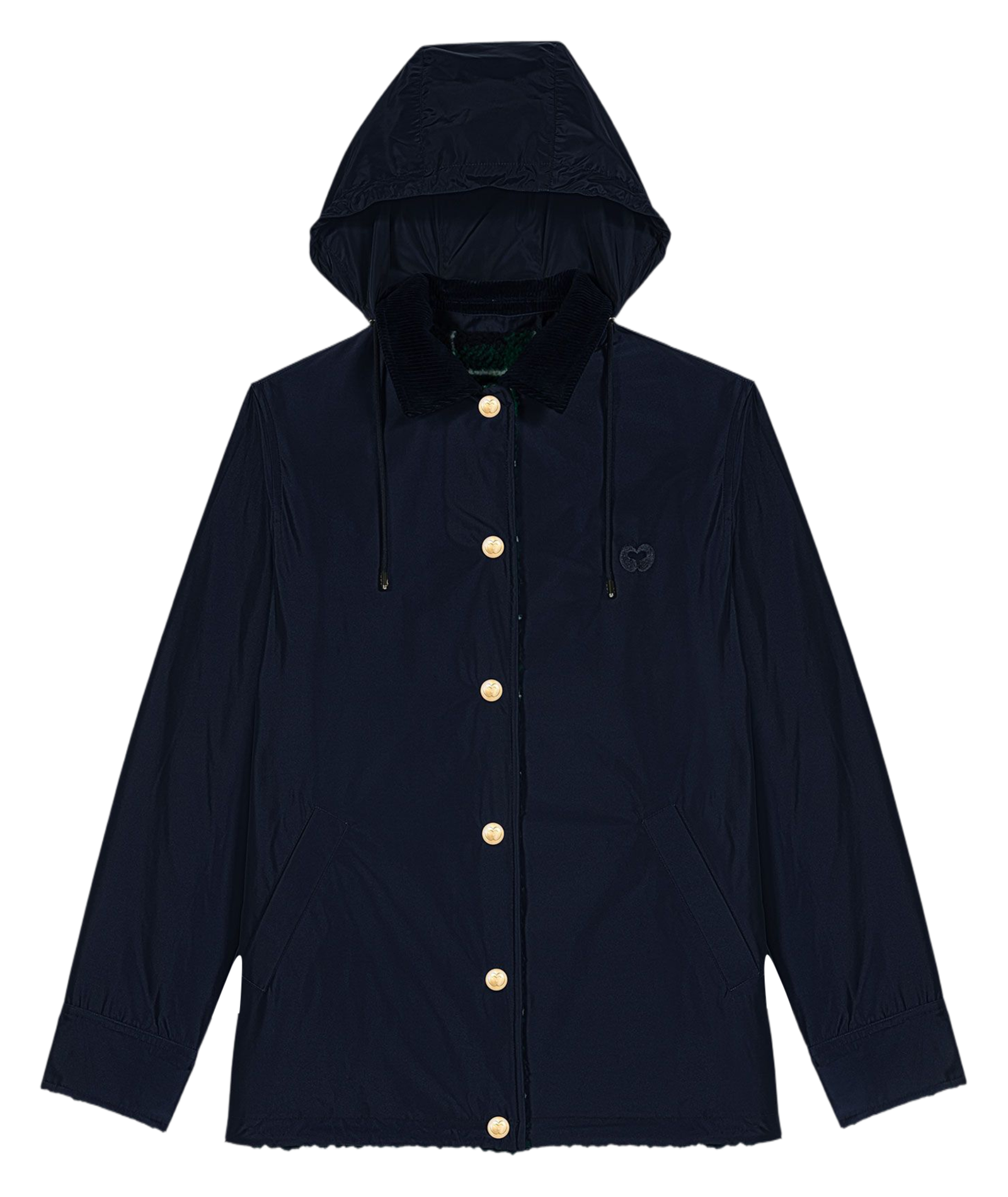Parka réversible bouclette à carreaux MAJE Bleu