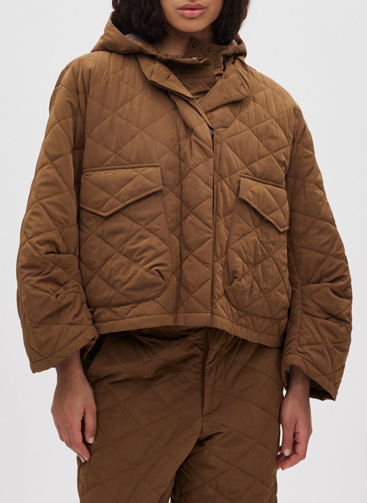 Veste matelassée à col montant RABENS SALONER Marron