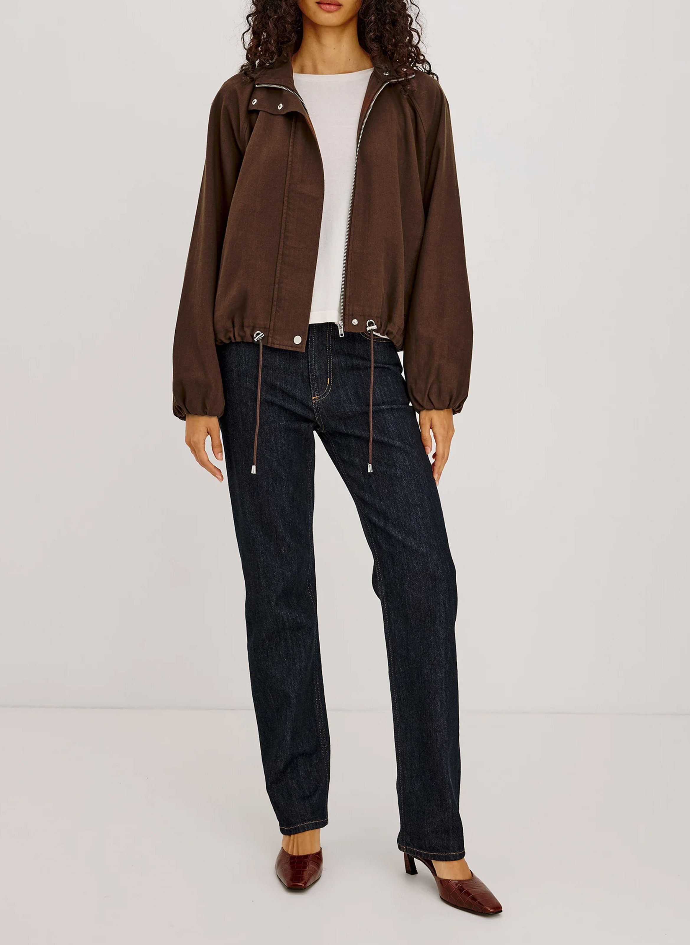 Veste oversize en coton mélangé RAILS Marron
