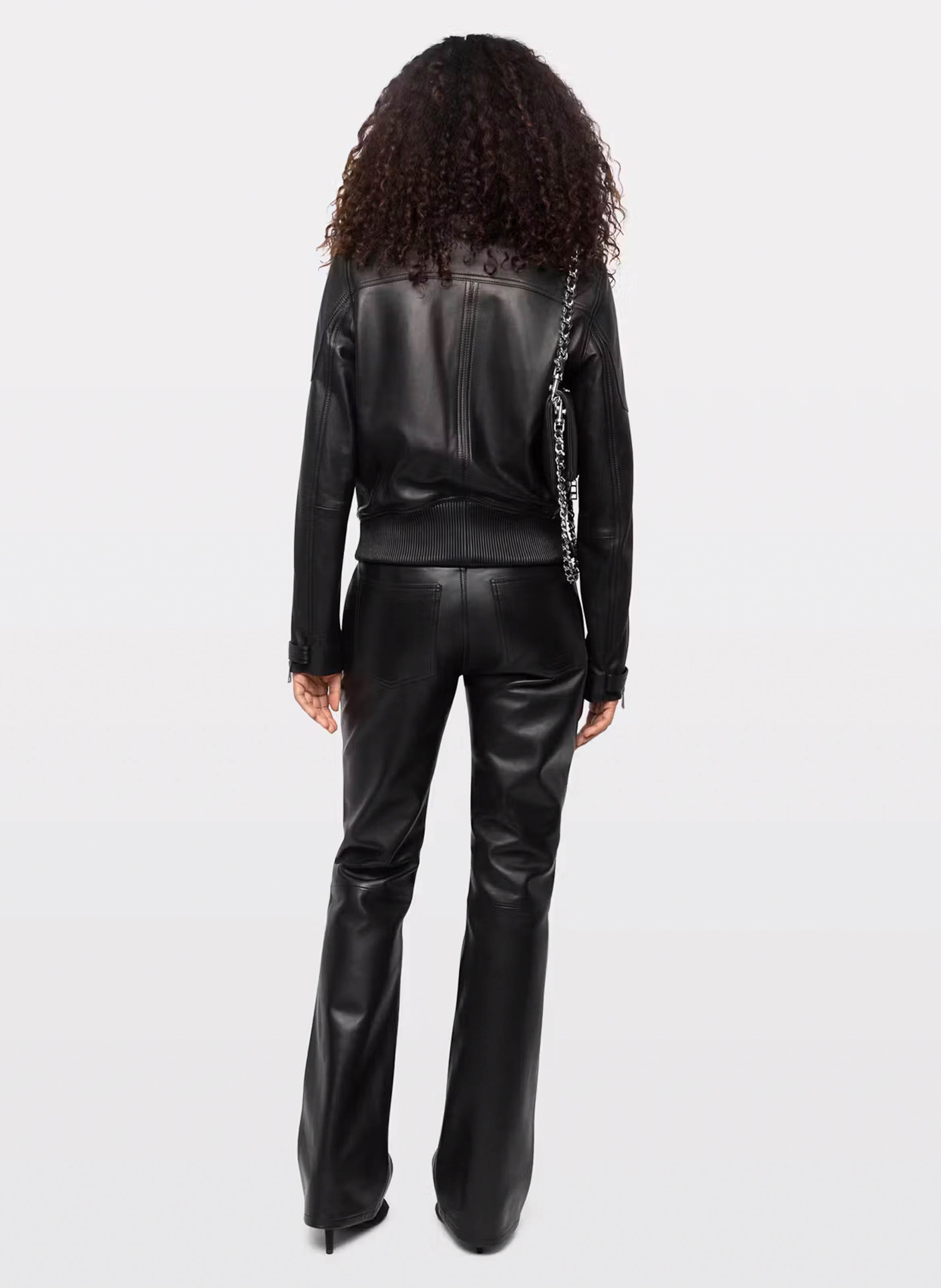 Leren flared broek met hoge taille ZADIG&VOLTAIRE Zwart