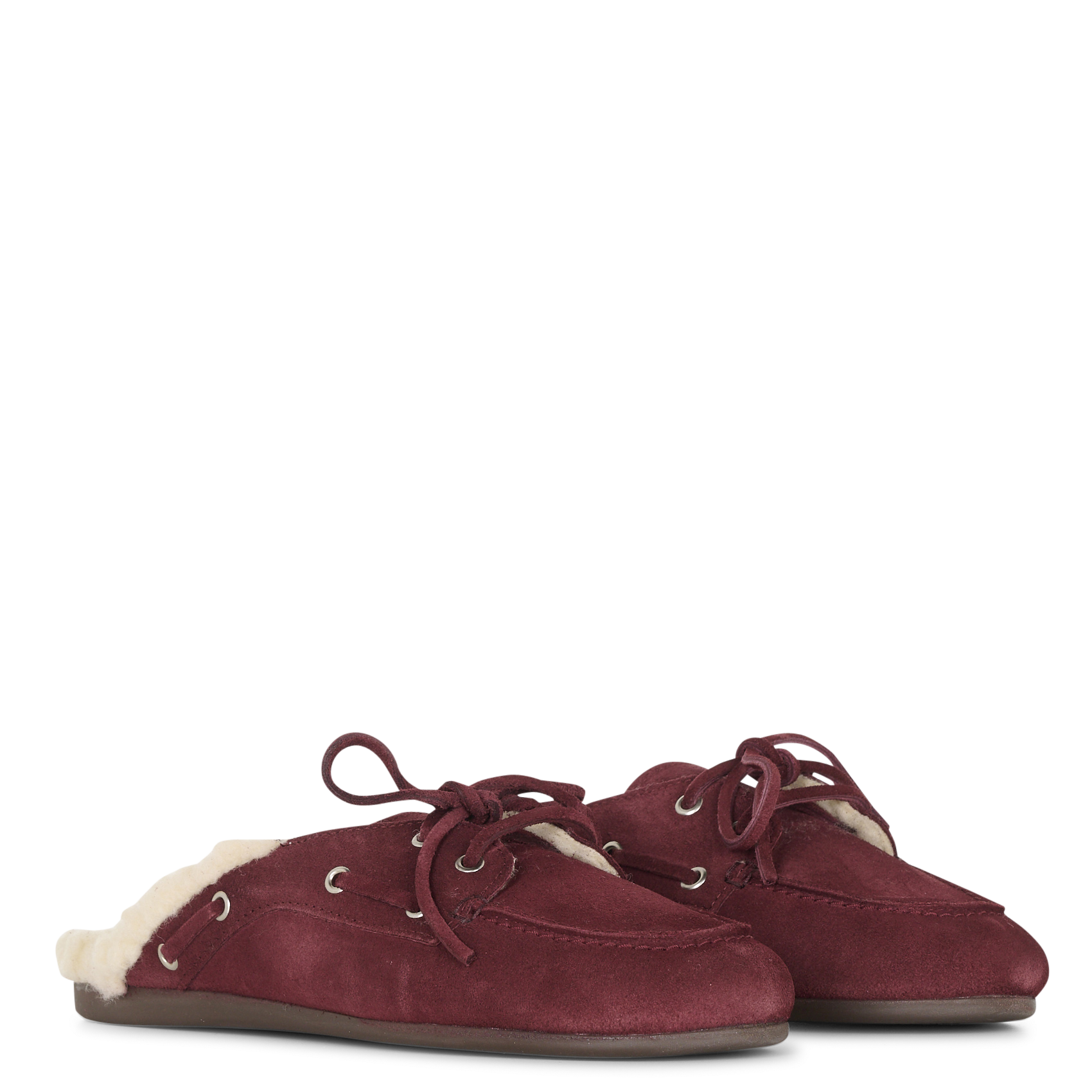 Leather boat shoes POSA Red