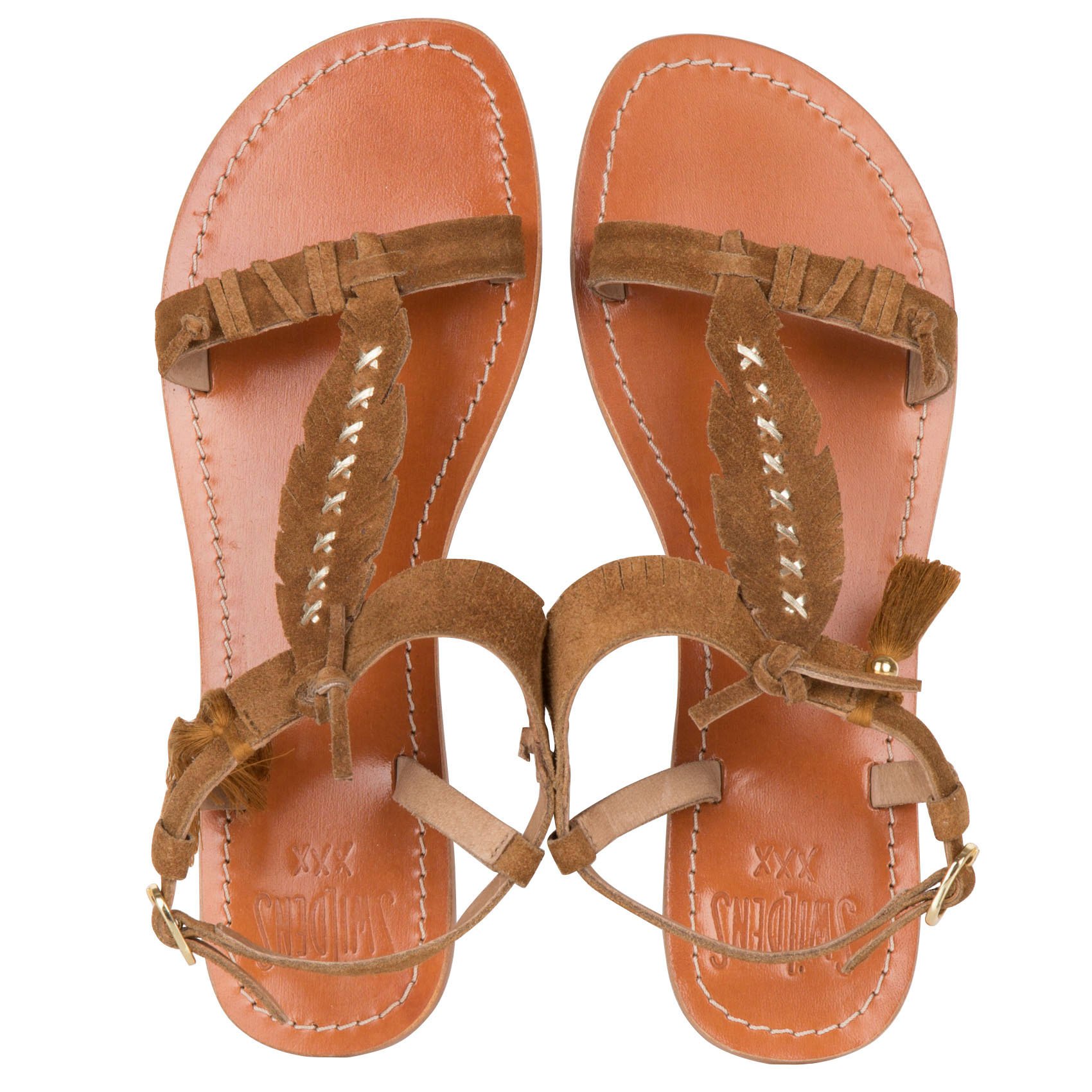 Suèdeleren sandalen Qarma SWILDENS Beige